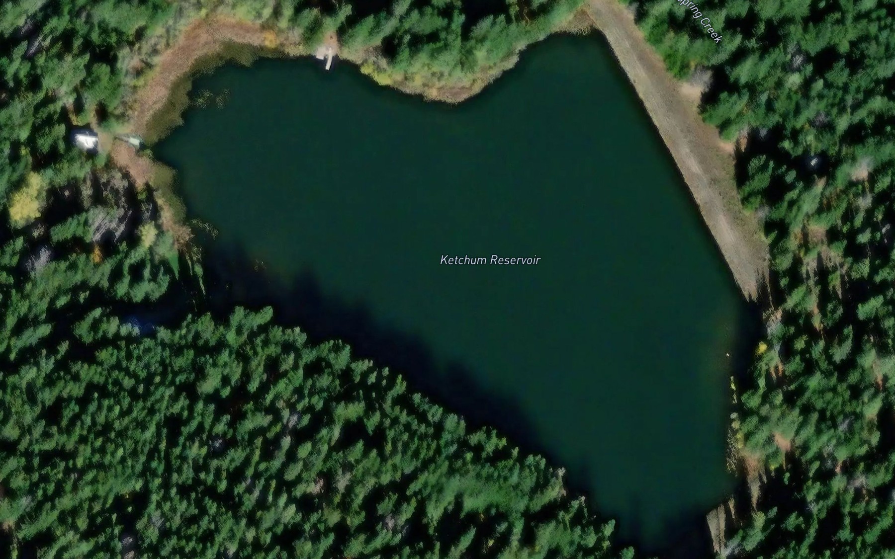 Satellite map of the Ketchum Reservoir