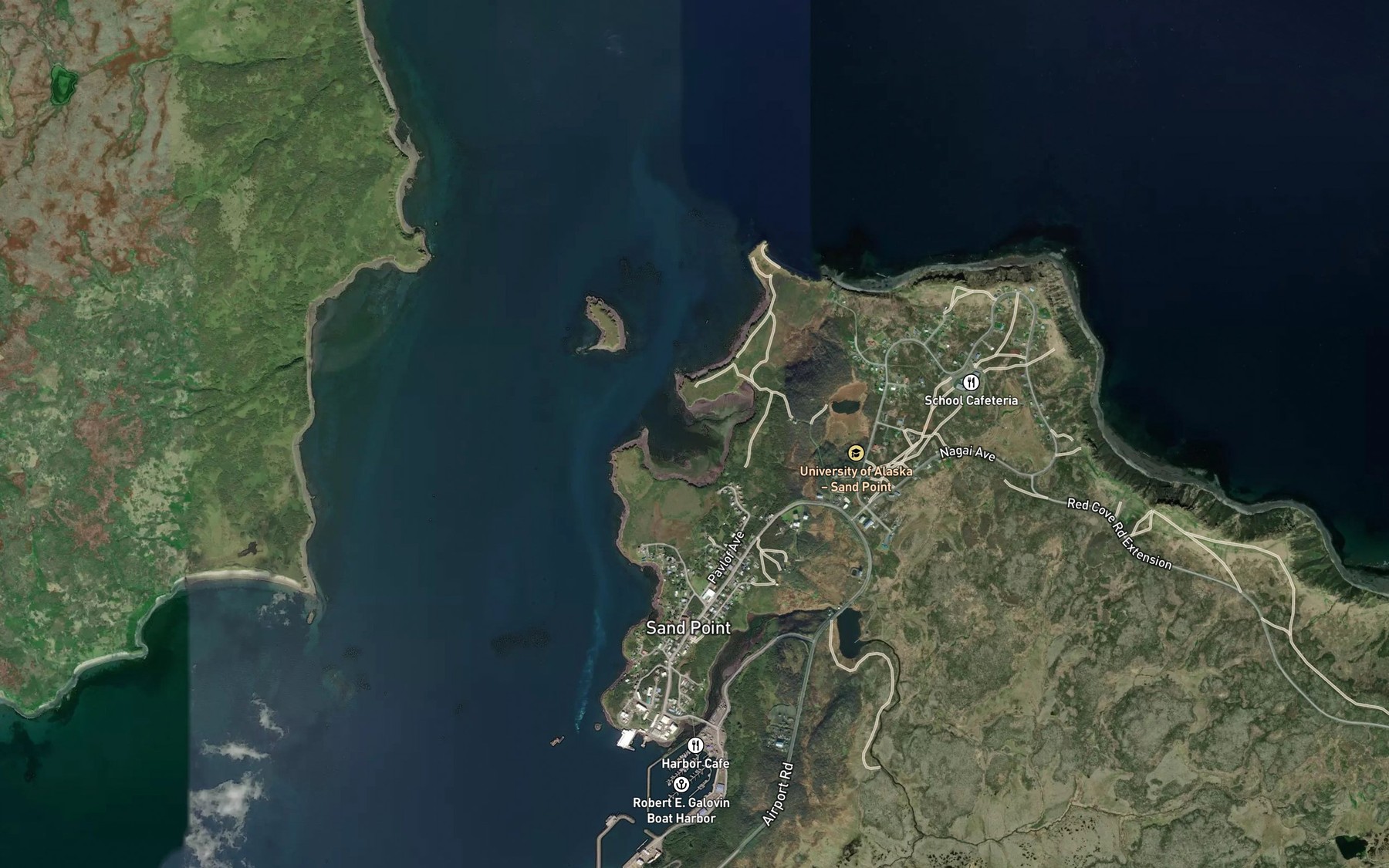 Satellite map of the Mud Bay