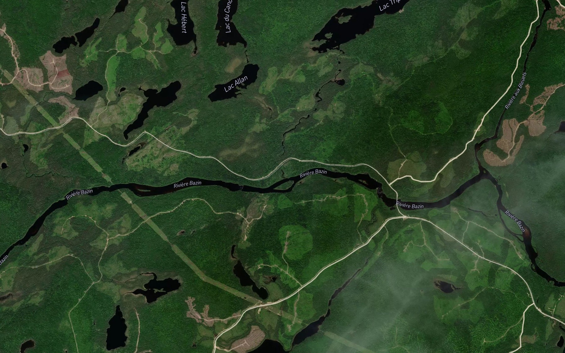 Satellite map of the Ruisseau Bourdages