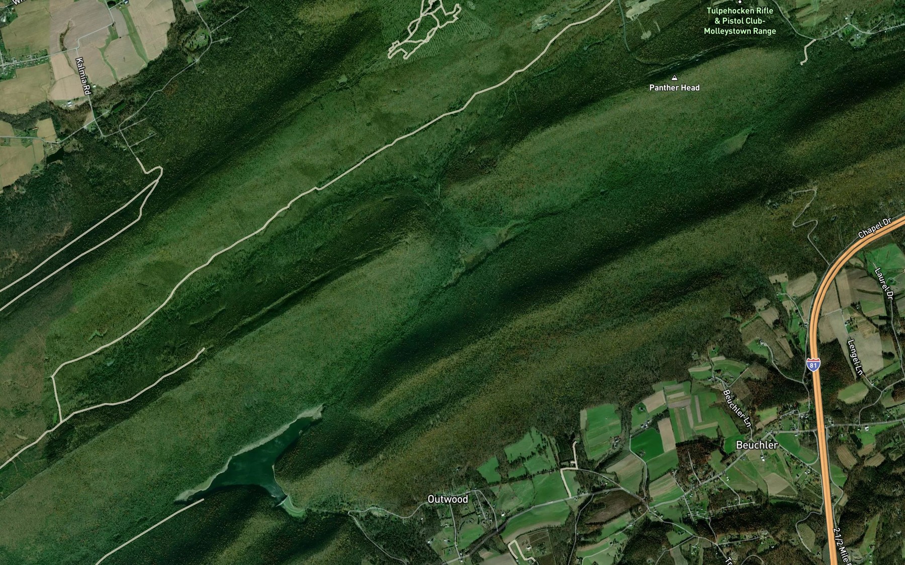 Satellite map of the DeHaas Run