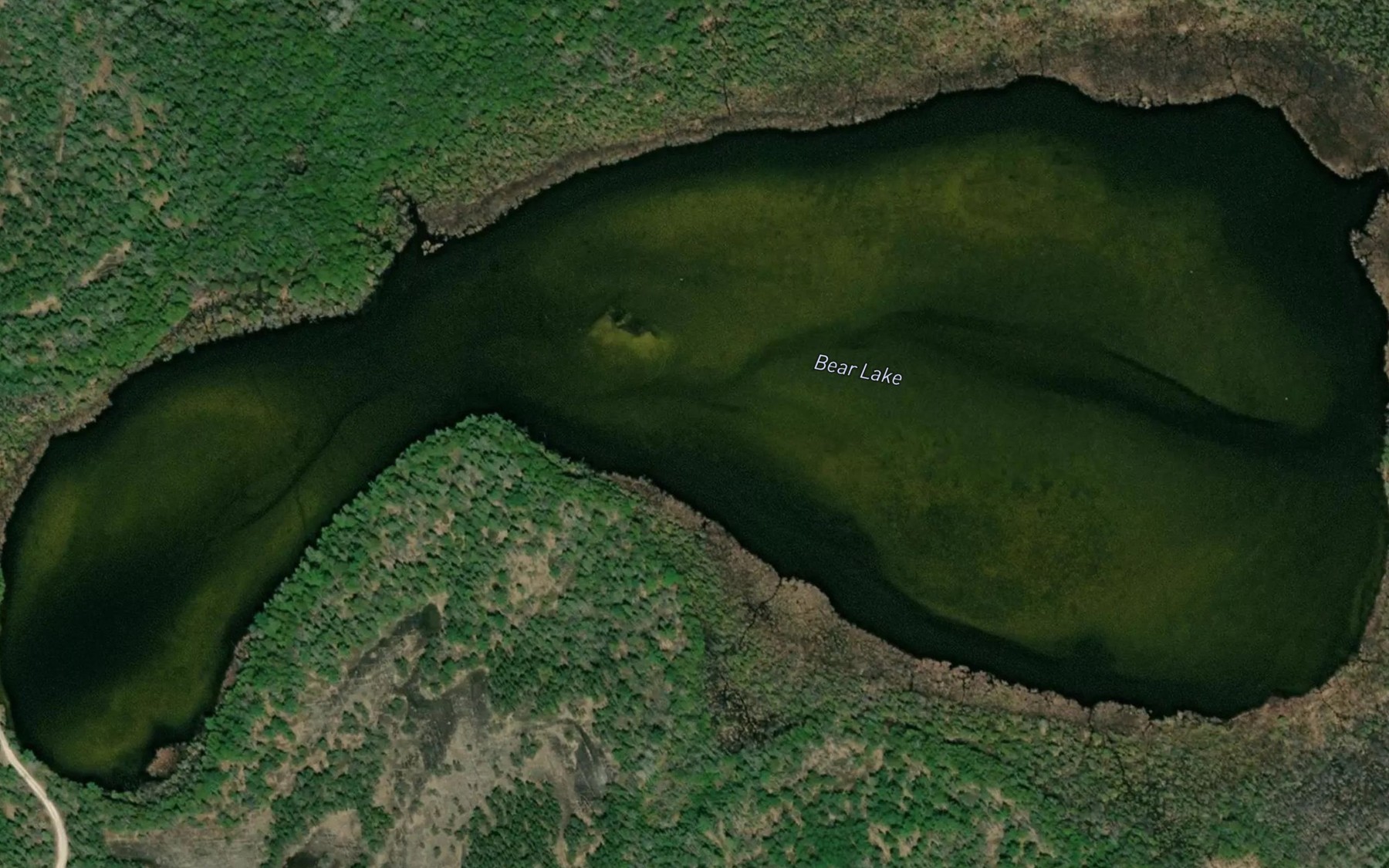 Satellite map of the Bear Lake