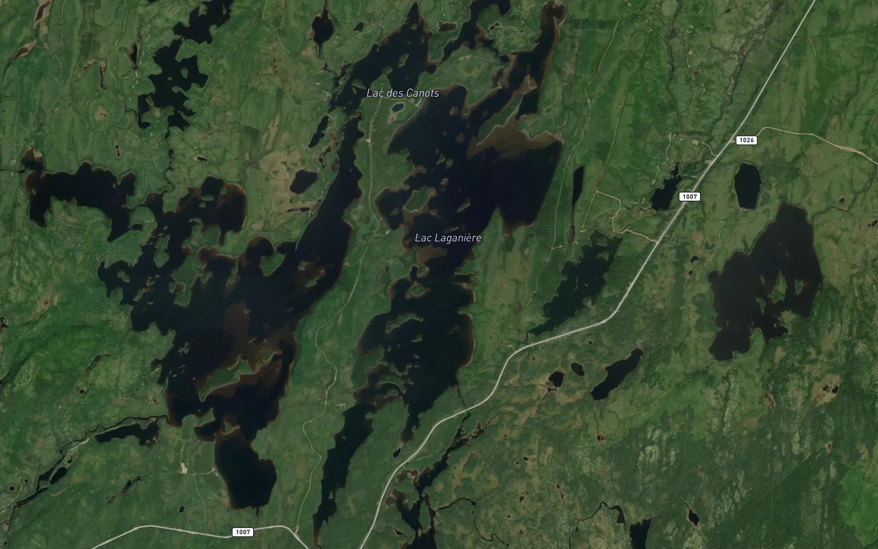 Satellite map of the Lac Laganiere