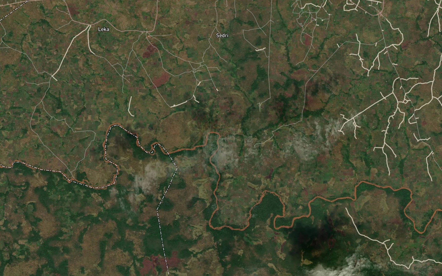 Satellite map of the Aza
