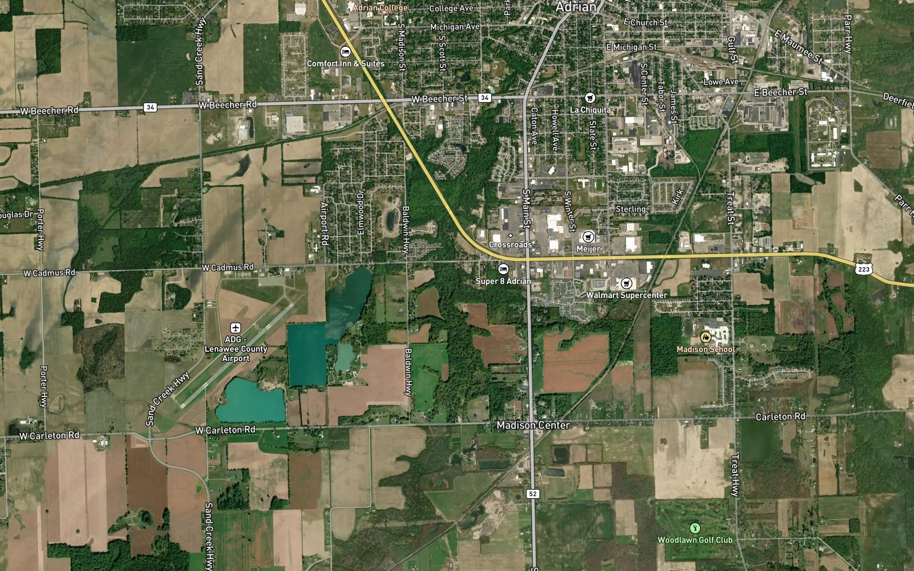 Satellite map of the Savage Drain