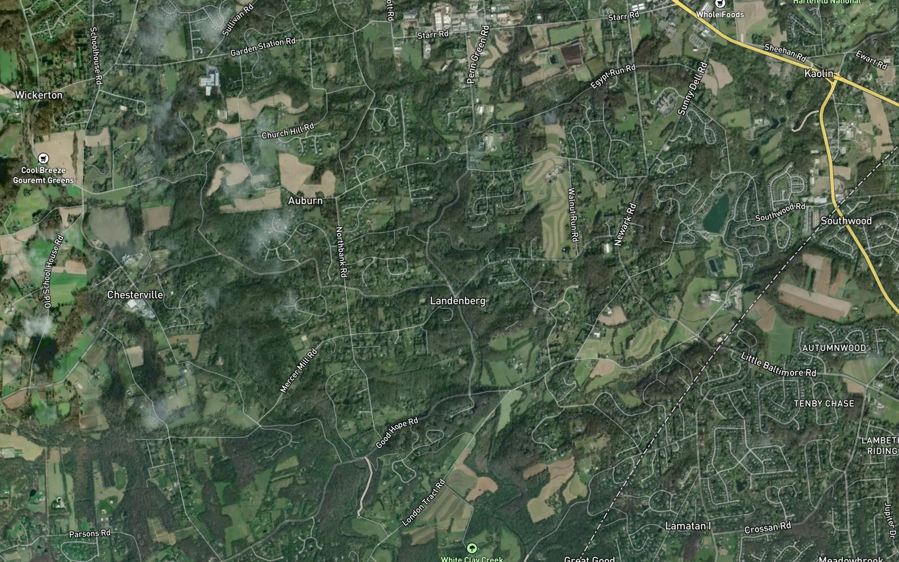 Satellite map of the Chandlers Run