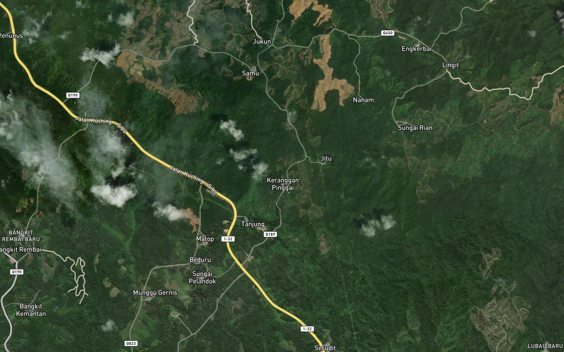 Satellite map of the Sungai Betatup