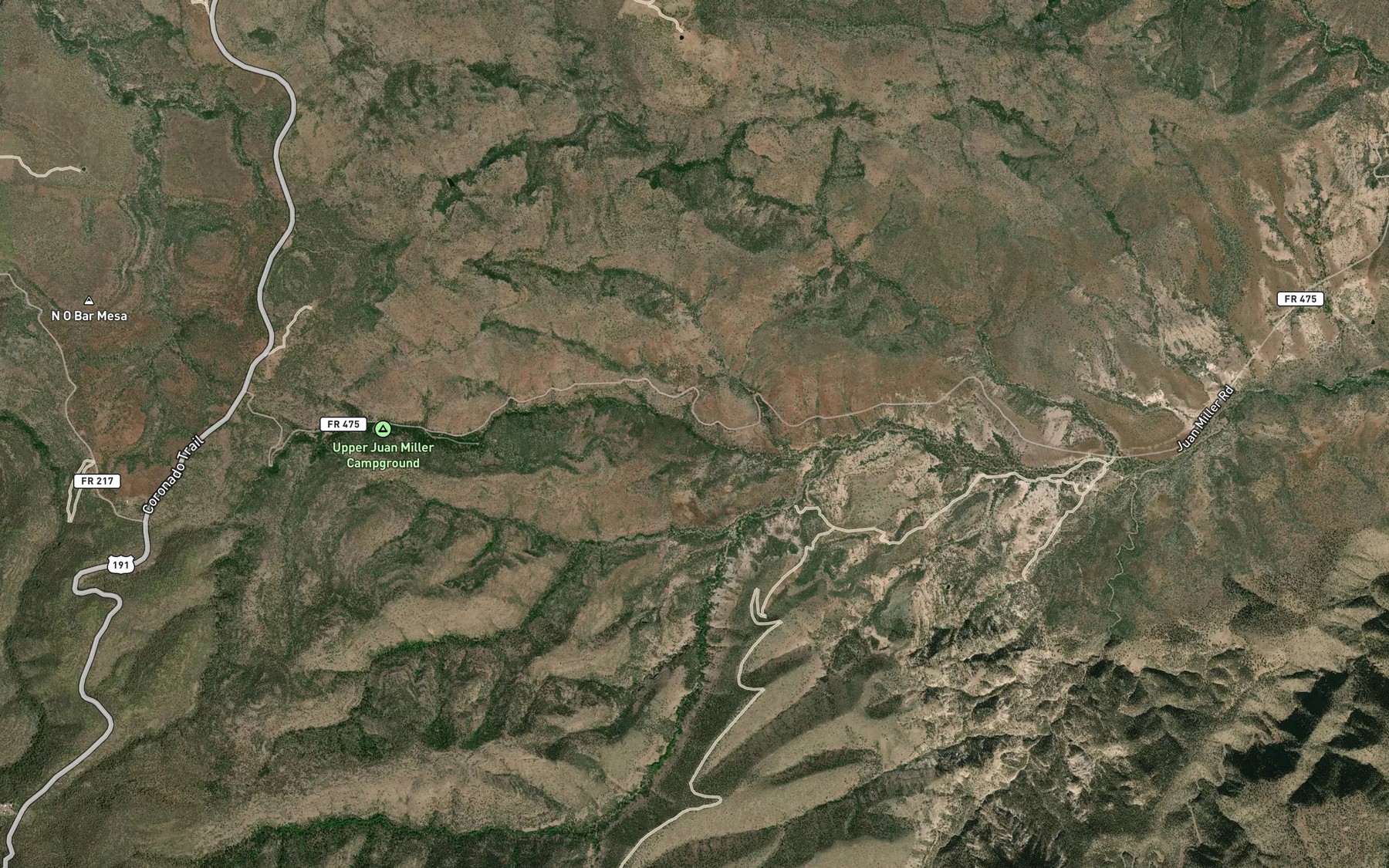 Satellite map of the Lower Juan Miller Springs