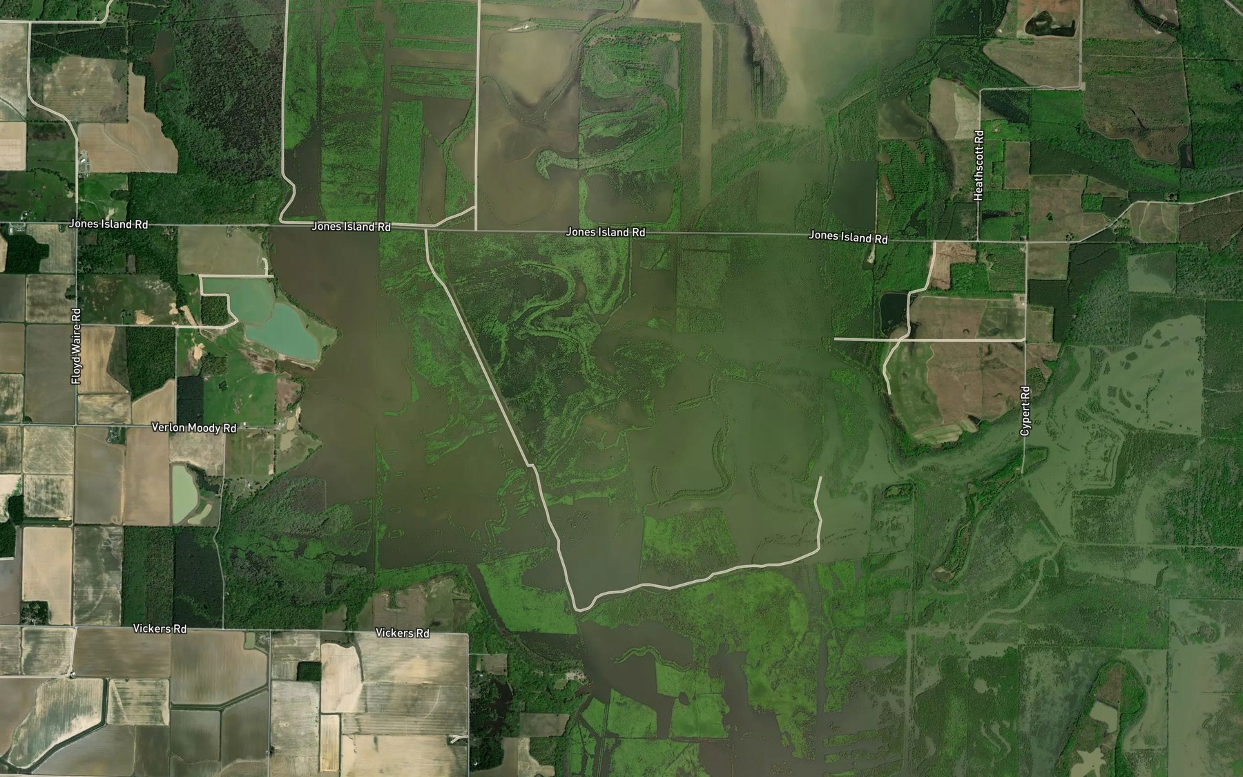 Satellite map of the East Branch Raft Creek
