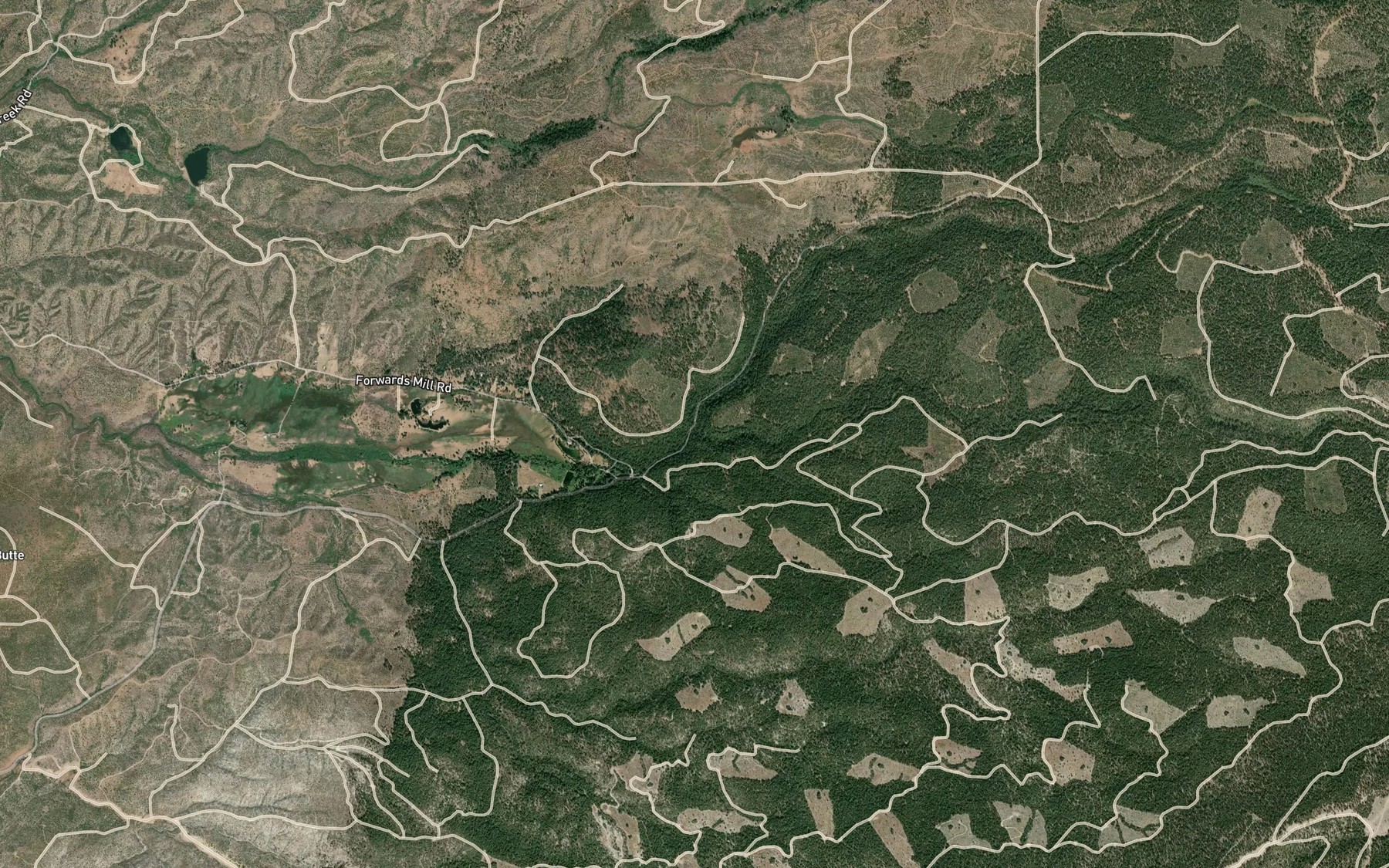 Satellite map of the South Fork Digger Creek