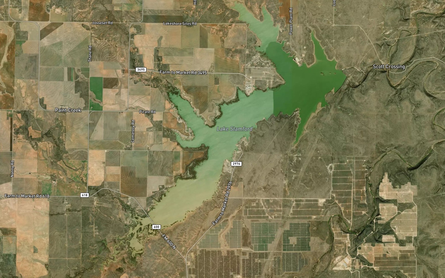 Satellite map of the Lake Stamford