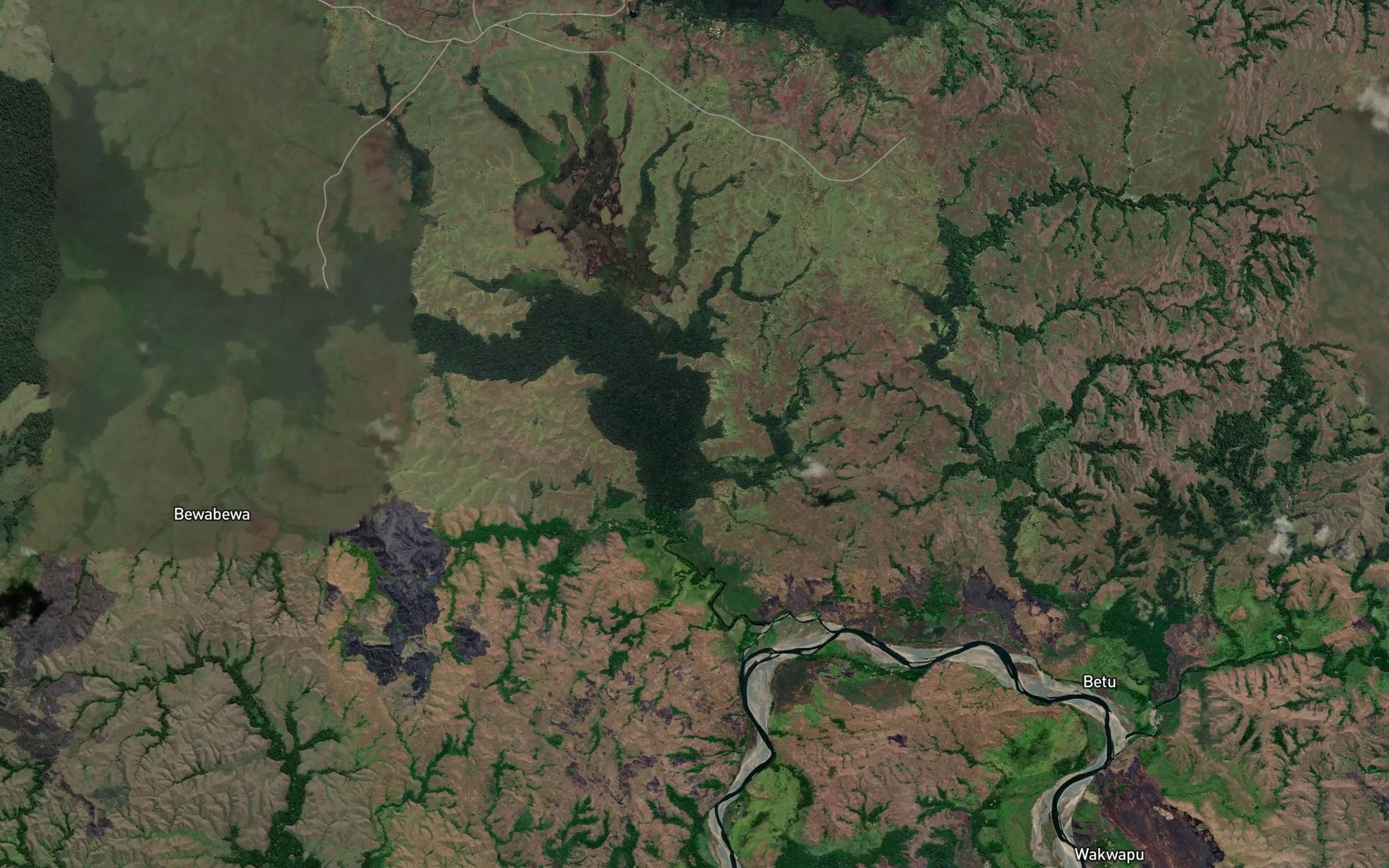 Satellite map of the Kwinimaga River