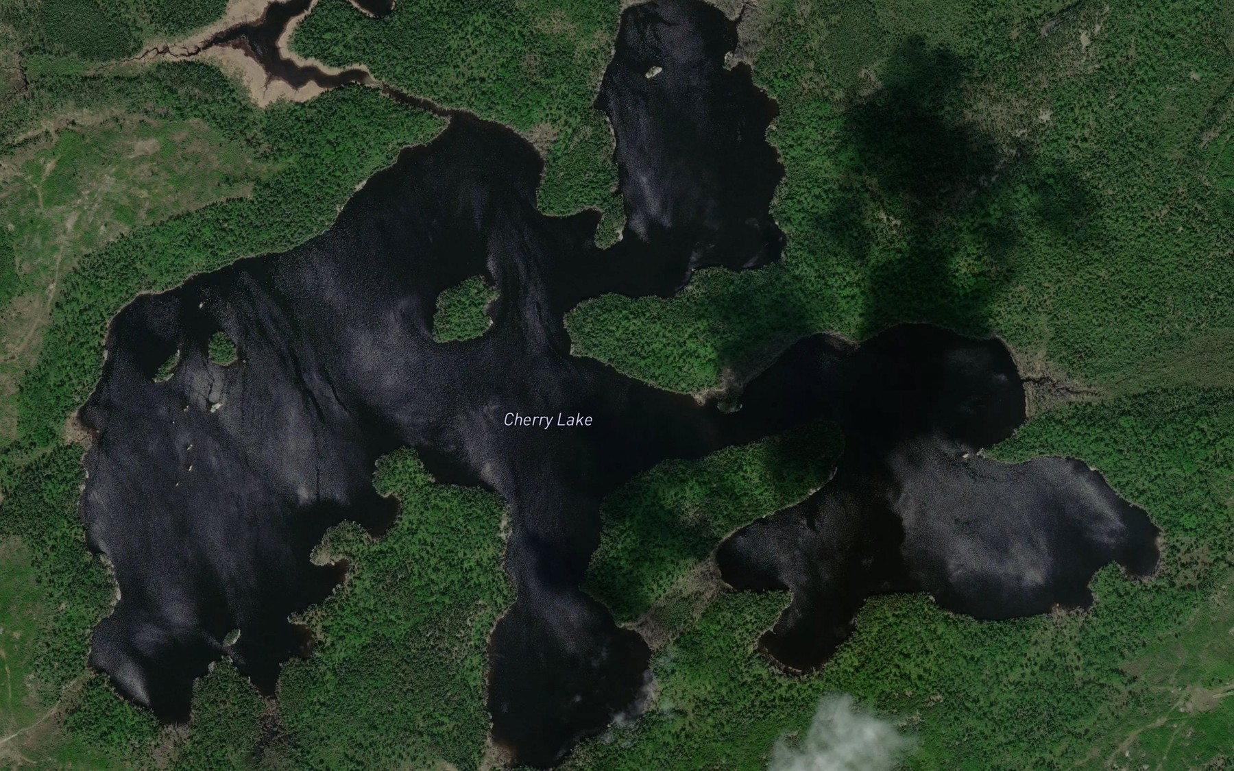 Satellite map of the Cherry Lake
