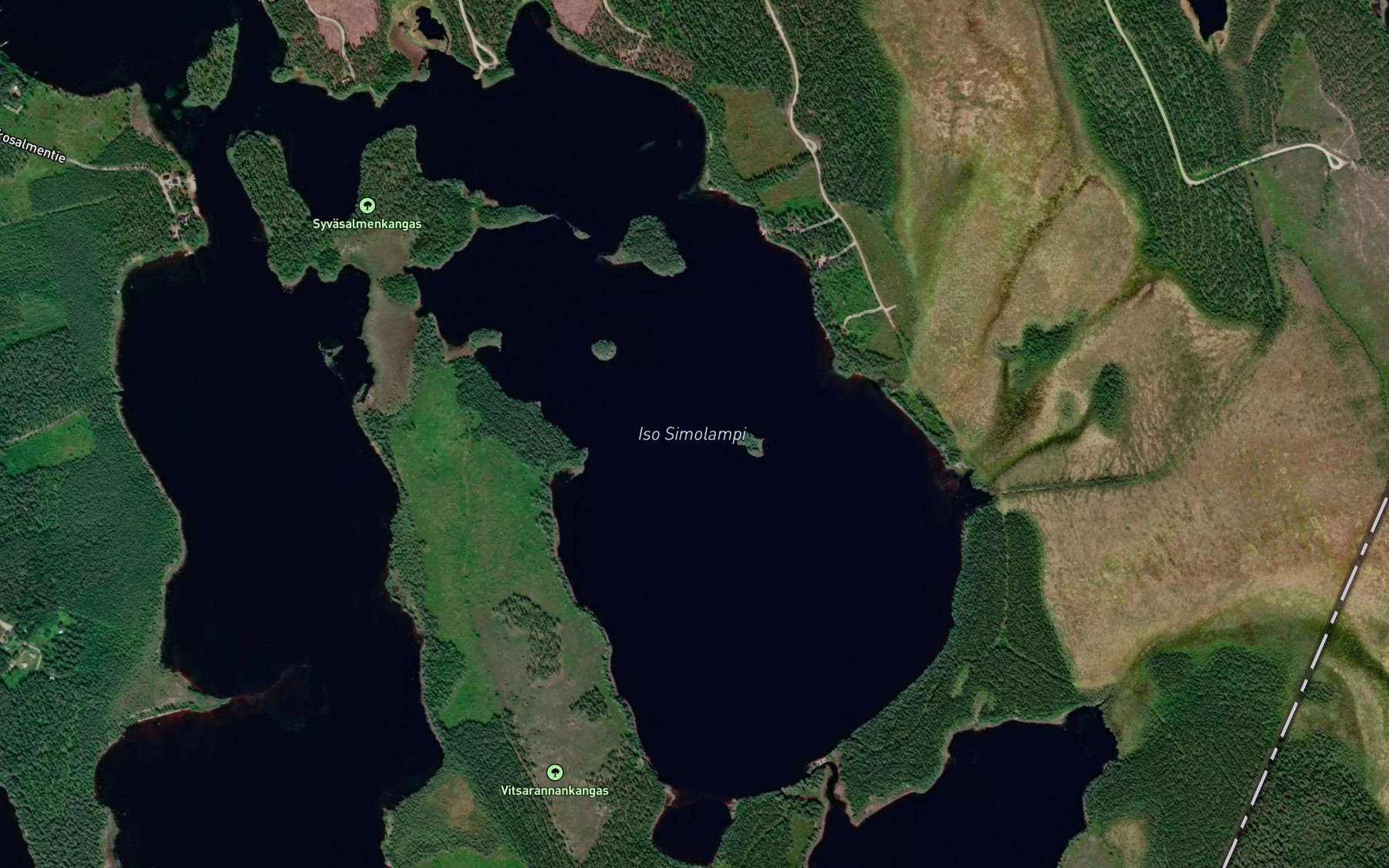 Satellite map of the Iso Simolampi