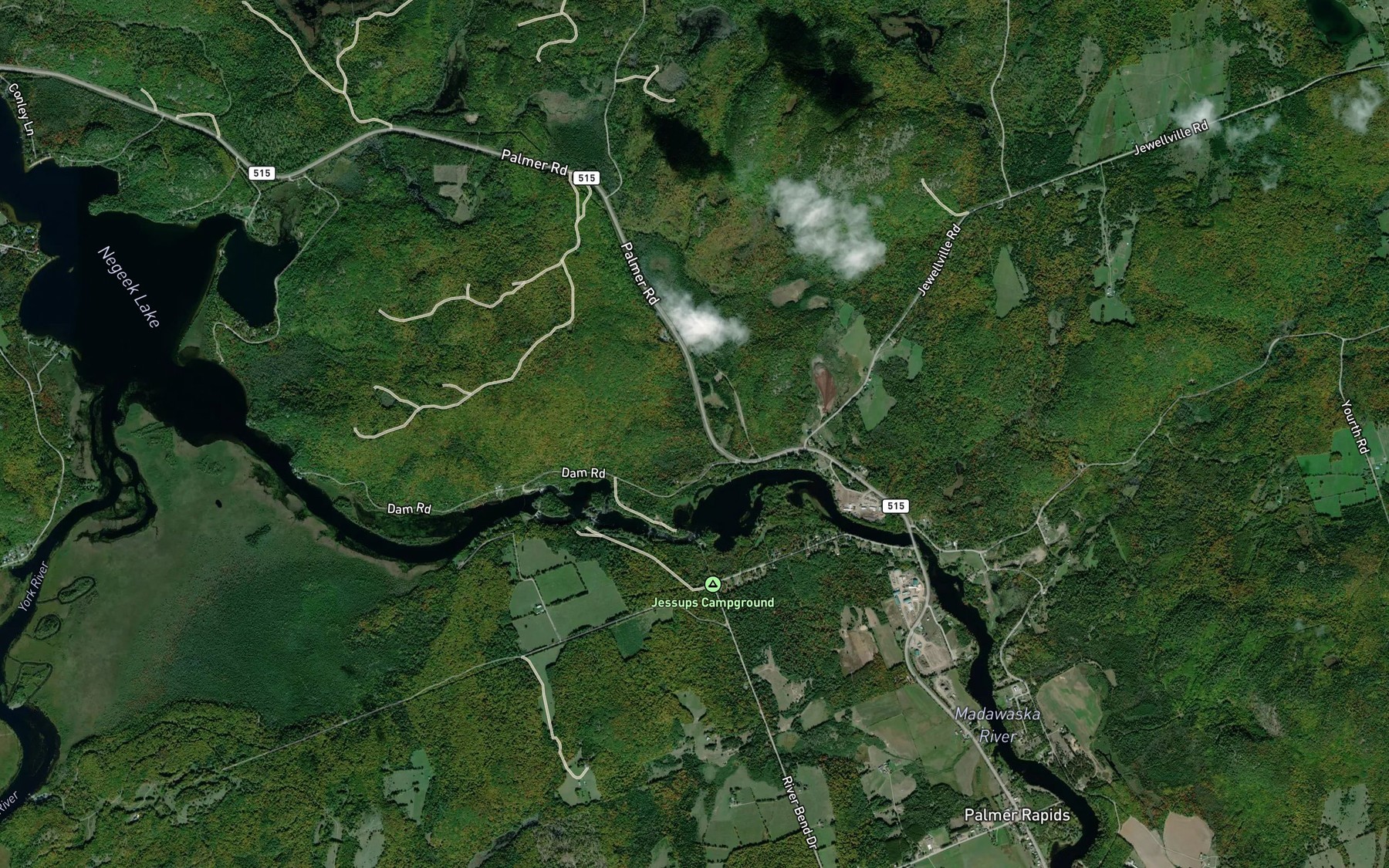 Satellite map of the Palmer Rapids