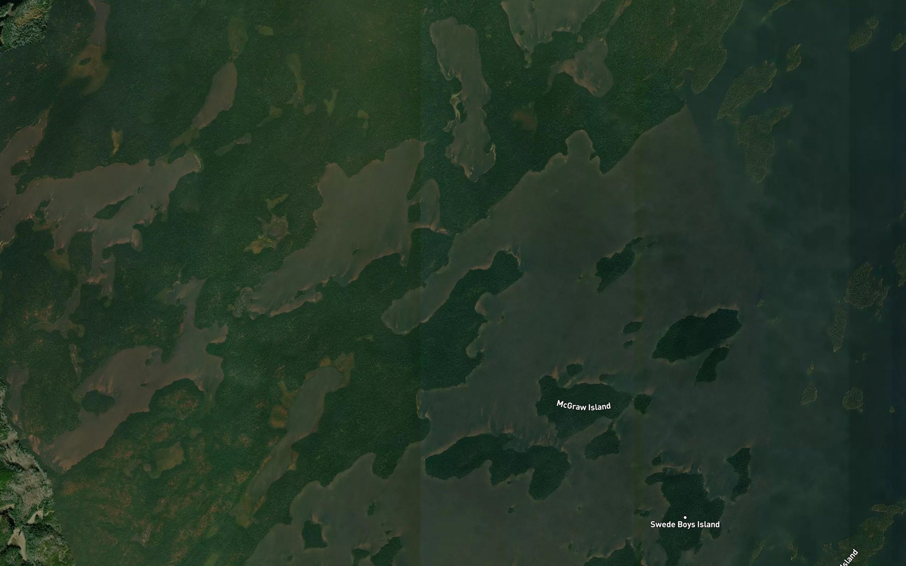 Satellite map of the Garnet Bay