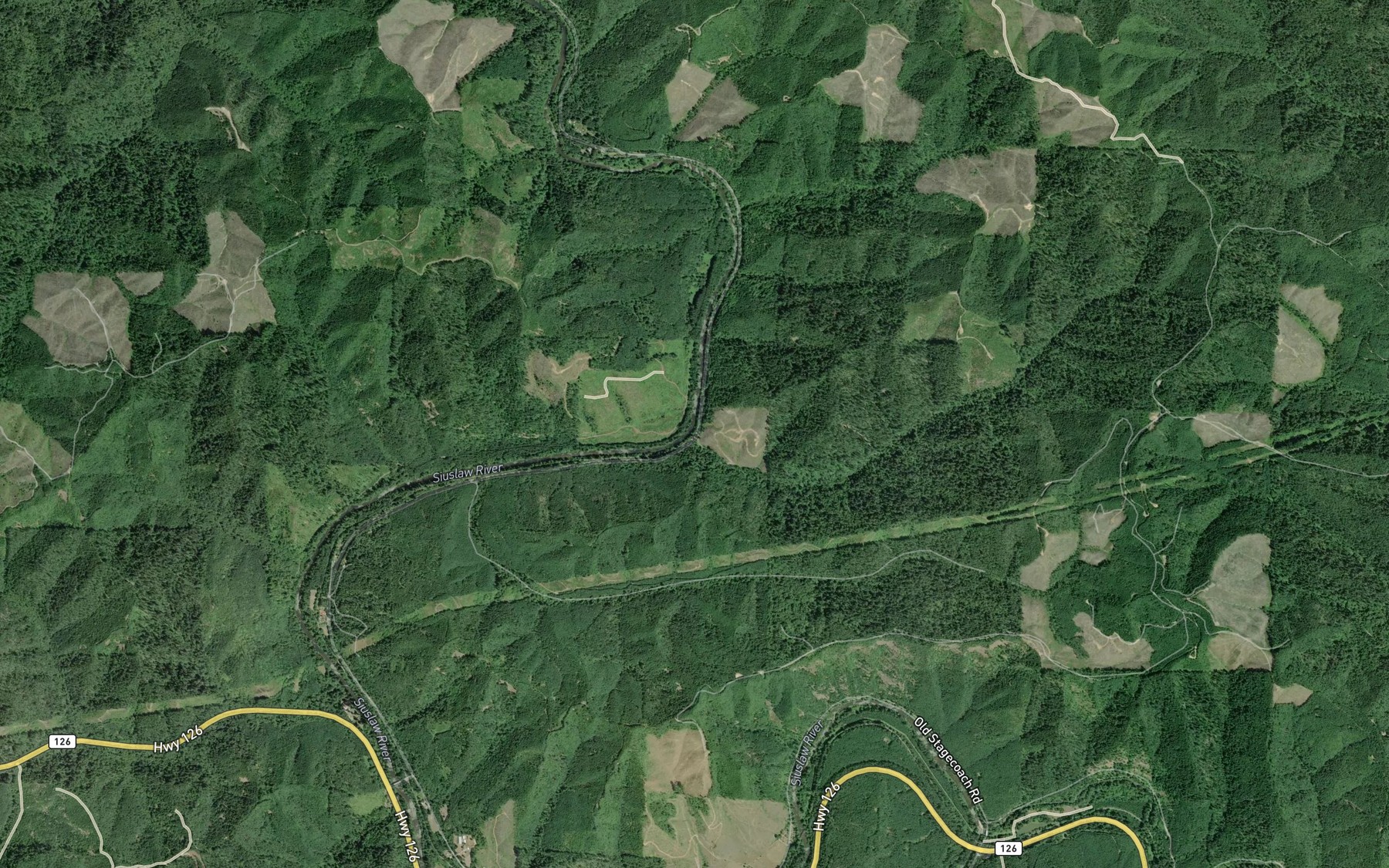 Satellite map of the Meadow Creek