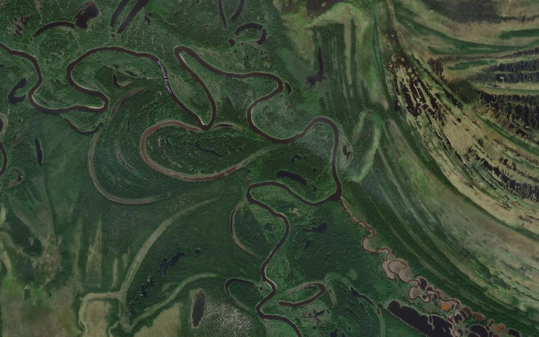 Satellite map of the Malyy Kochmes