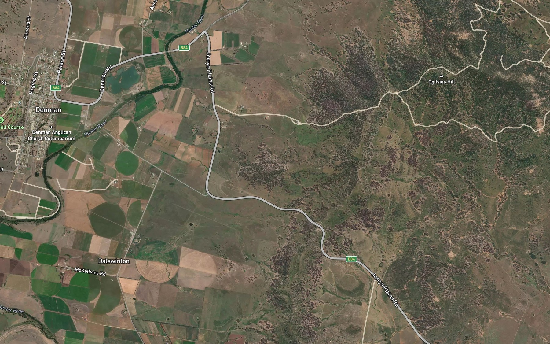 Satellite map of the Sandy Creek