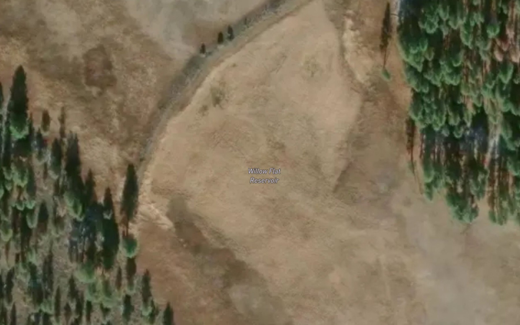 Satellite map of the Willow Flat Reservoir