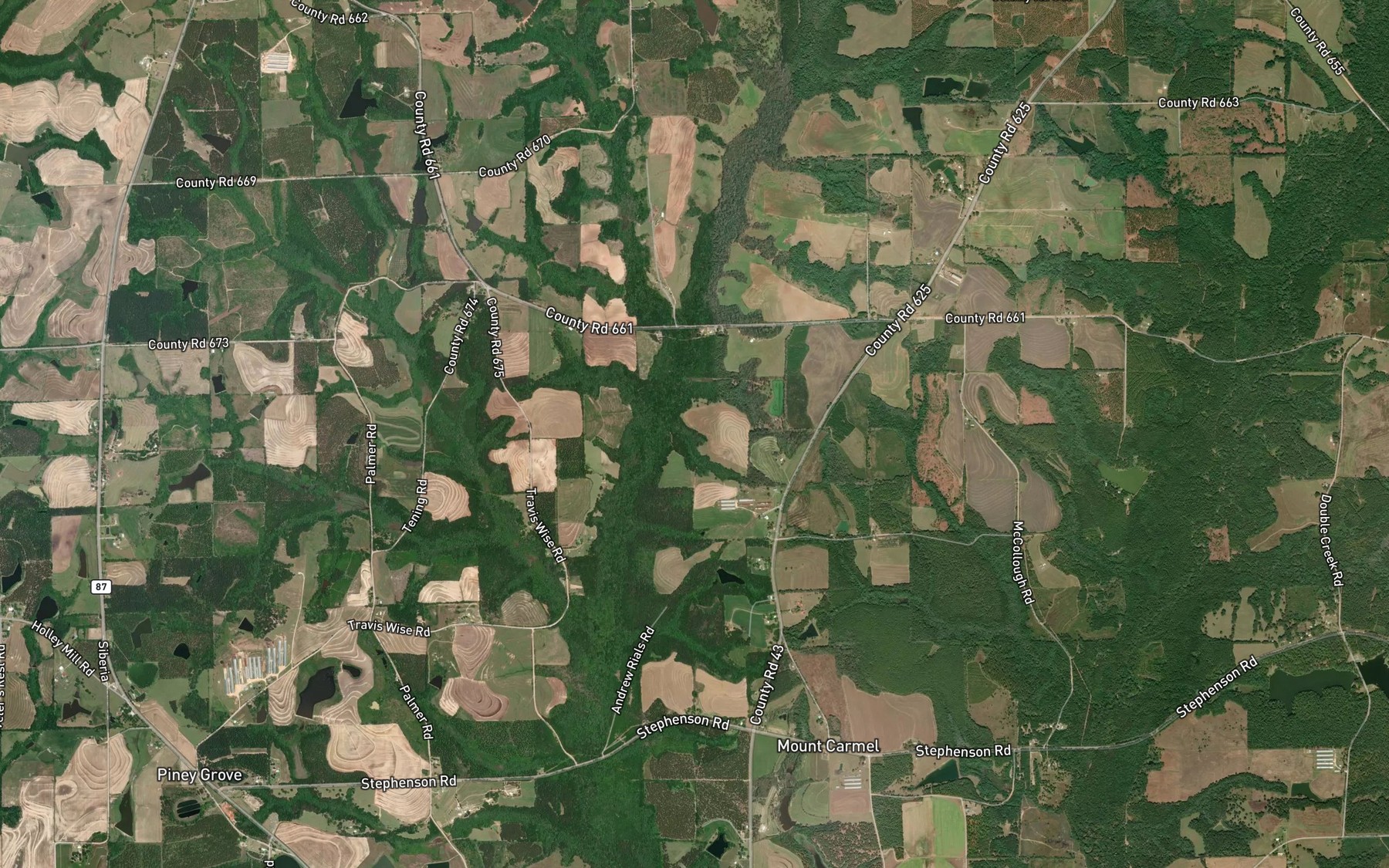 Satellite map of the Frank Davis Lake