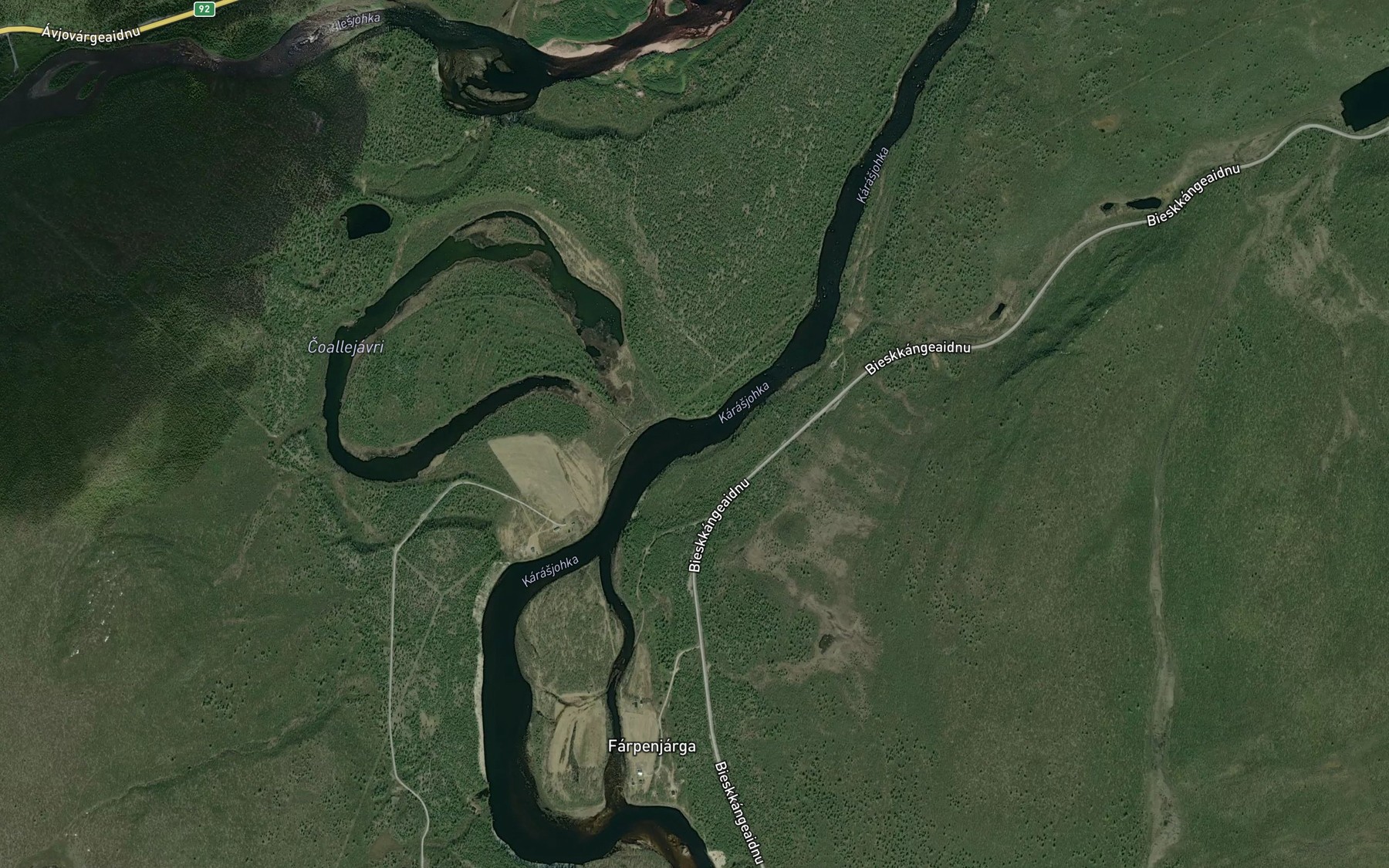 Satellite map of the Guoikkaoaivi