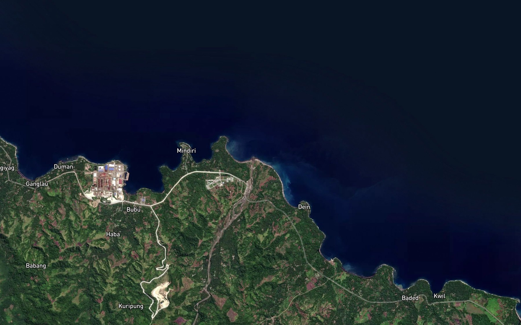 Satellite map of the Yaganon River
