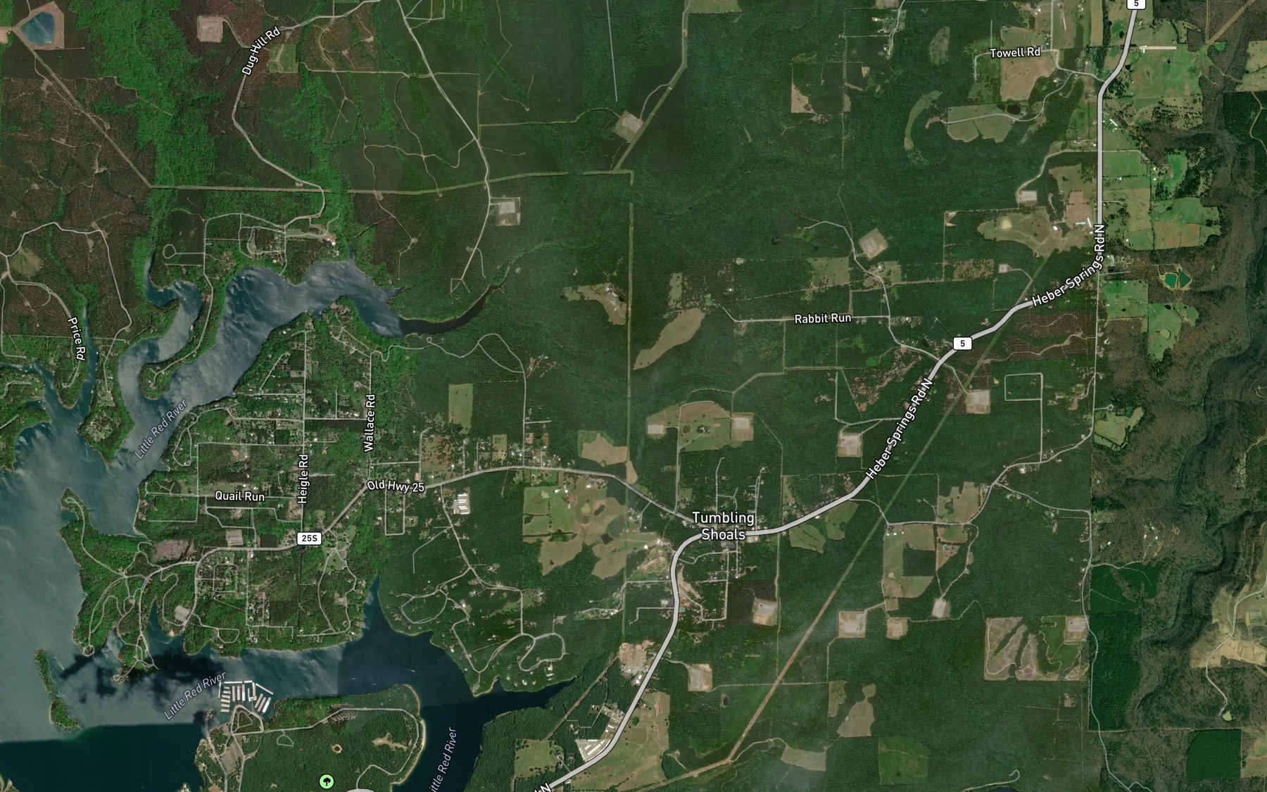 Satellite map of the Dill Branch