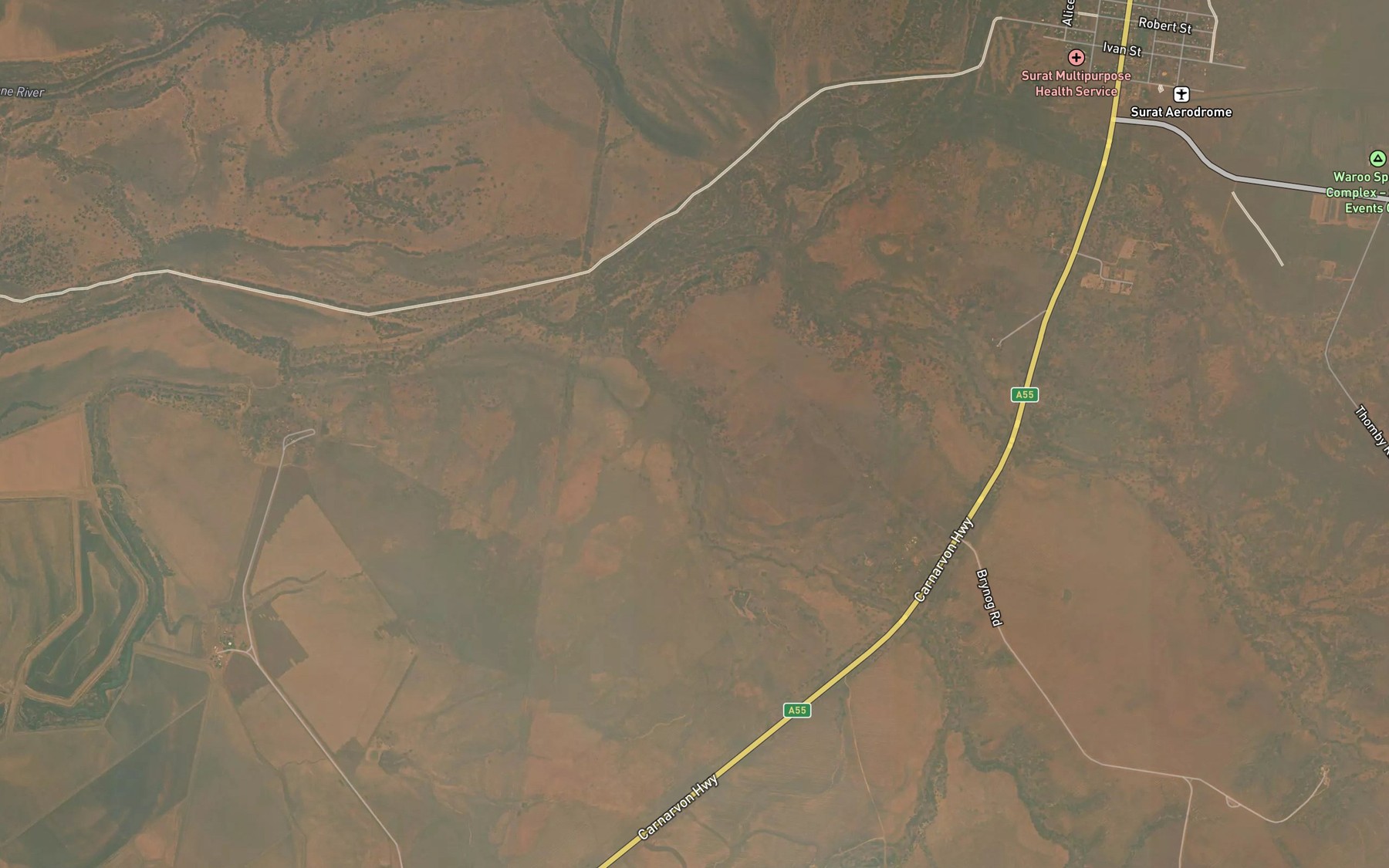 Satellite map of the Middle Creek