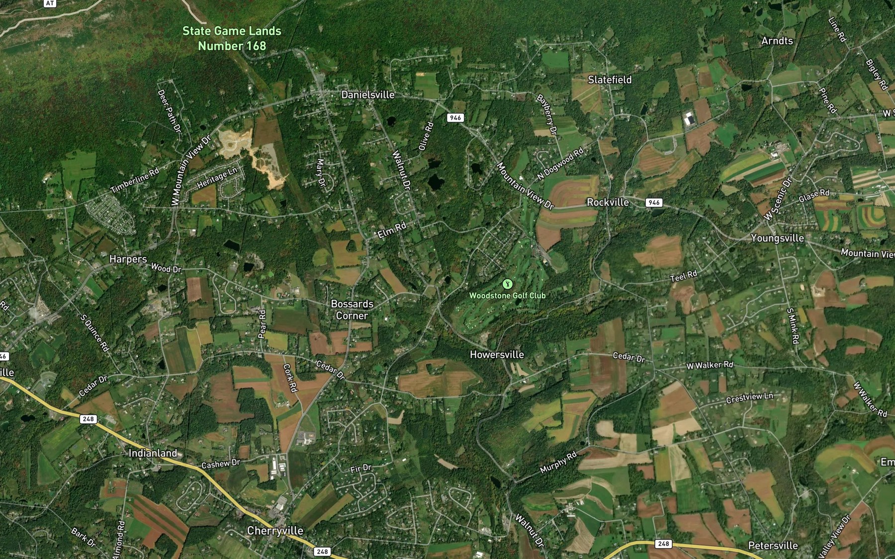 Satellite map of the Indianola Lake