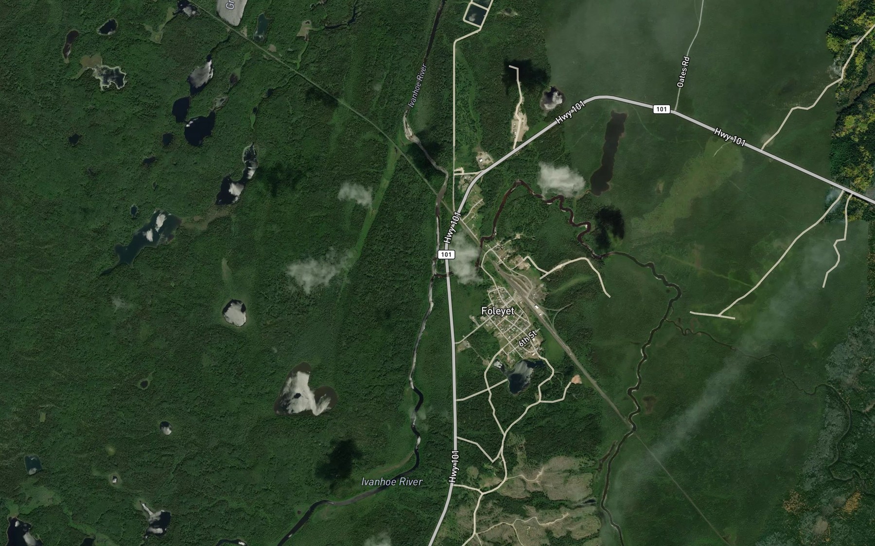 Satellite map of the Ivanhoe River (Old Channel)