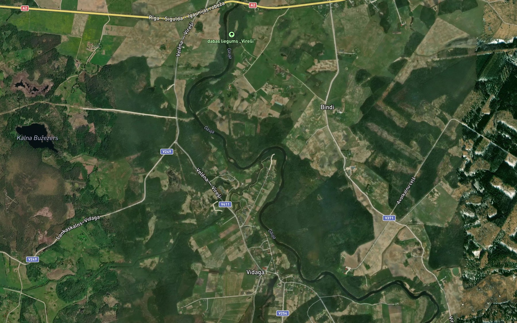 Satellite map of the Vizla