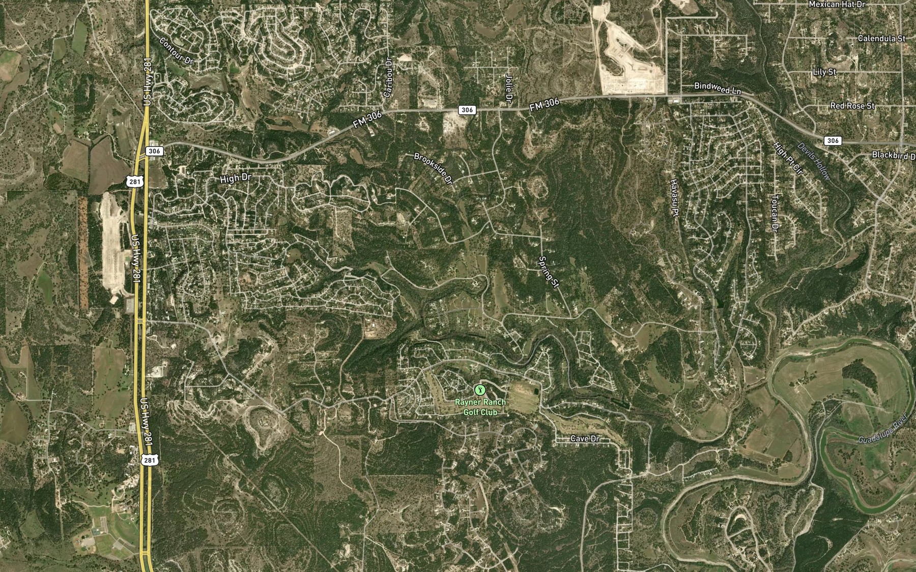 Satellite map of the Rebecca Springs