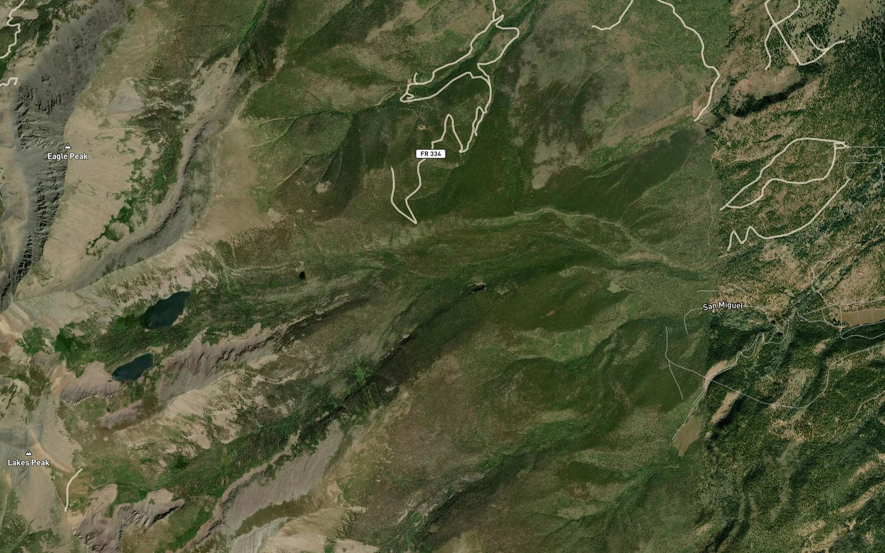 Satellite map of the South Branch North Brush Creek
