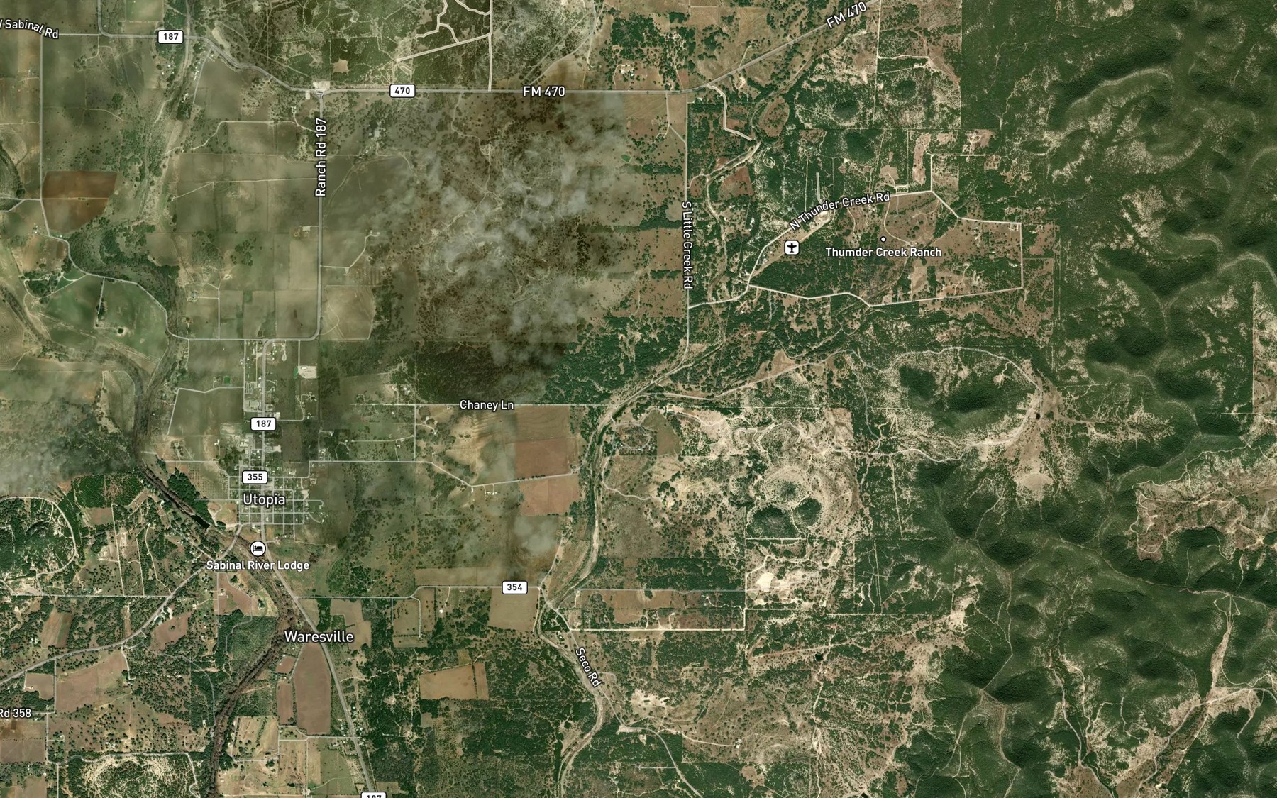 Satellite map of the Bravo Creek