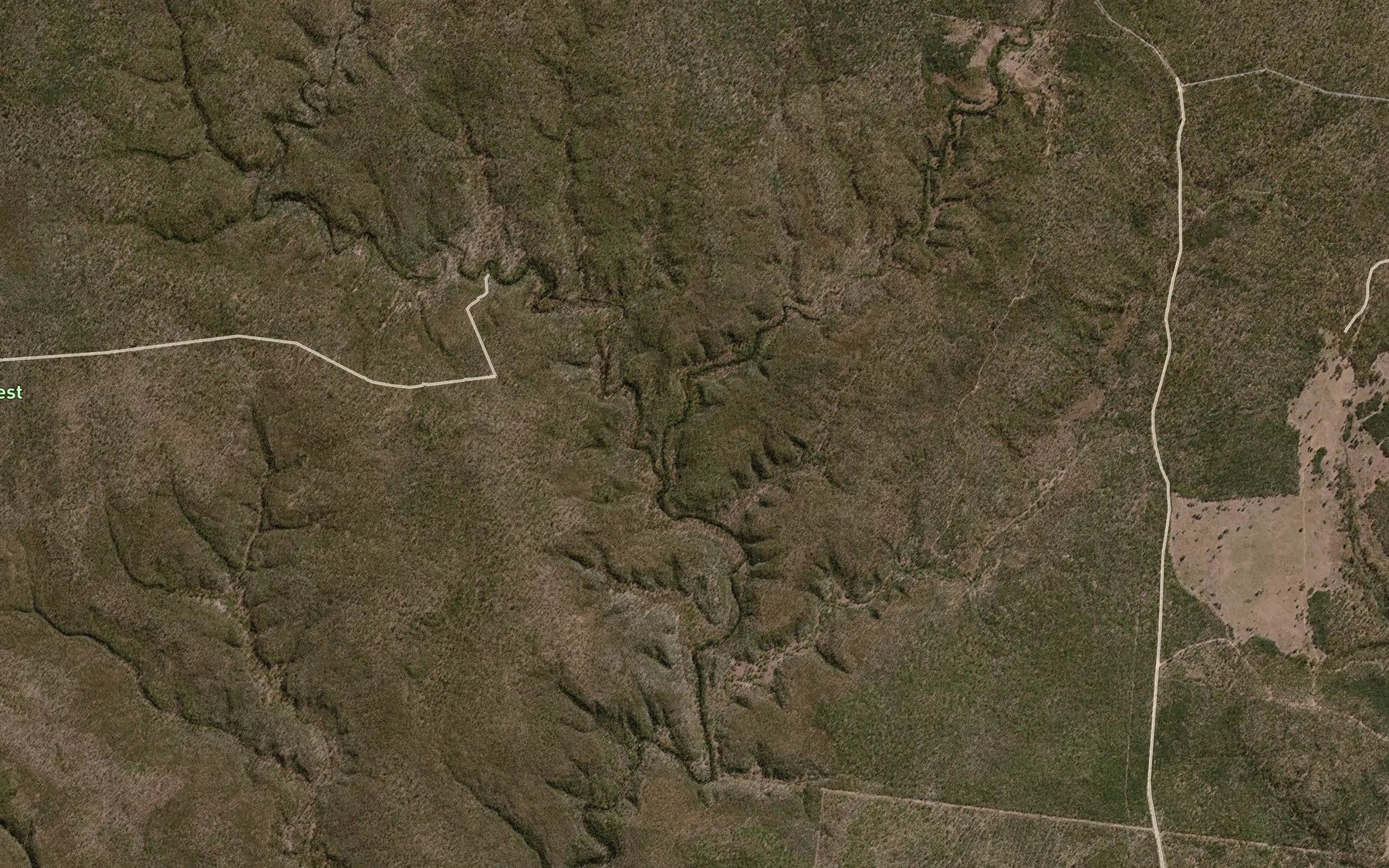 Satellite map of the Clyde Creek