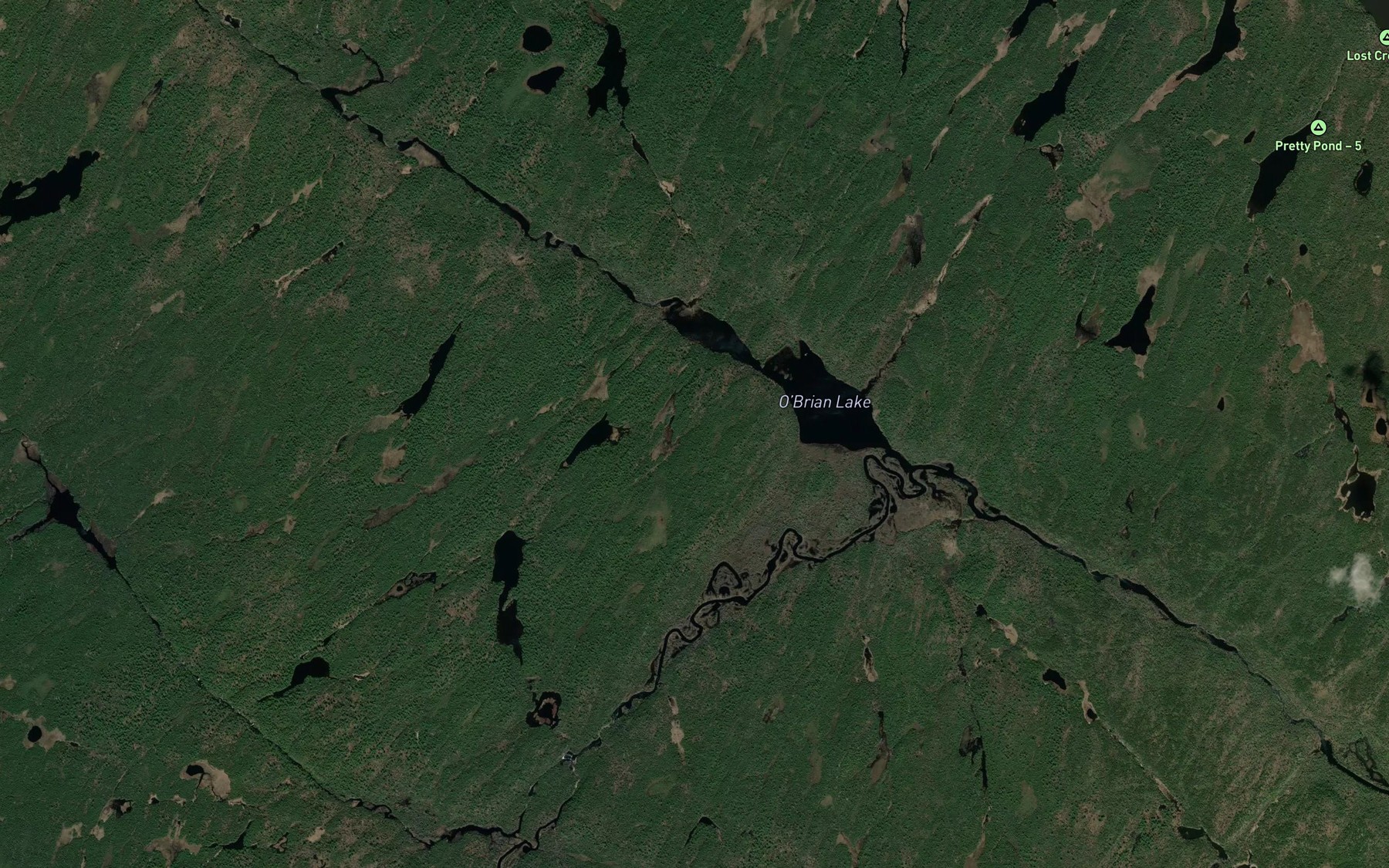 Satellite map of the North Ottertail Creek