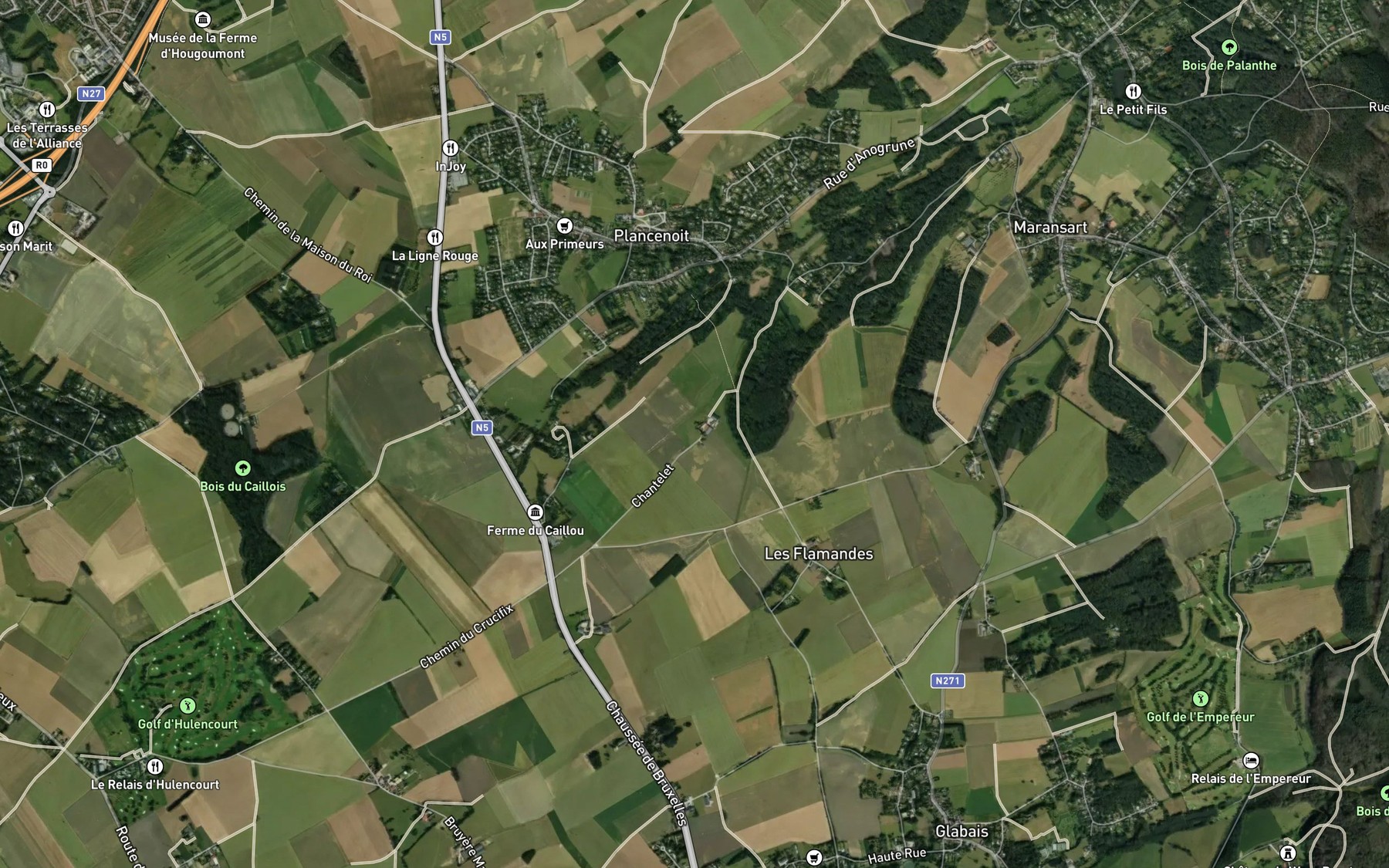 Satellite map of the Ruisseau des Broues