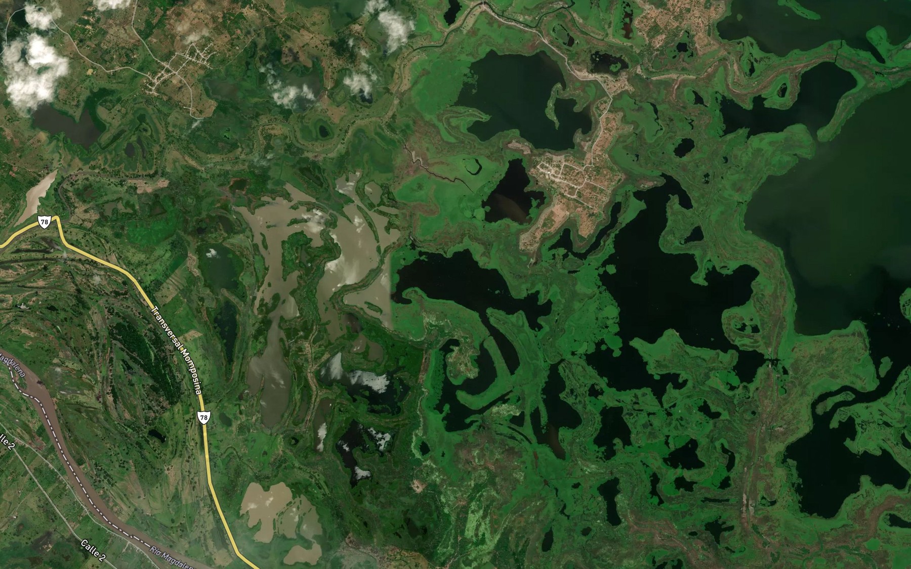 Satellite map of the Cienaga Larga