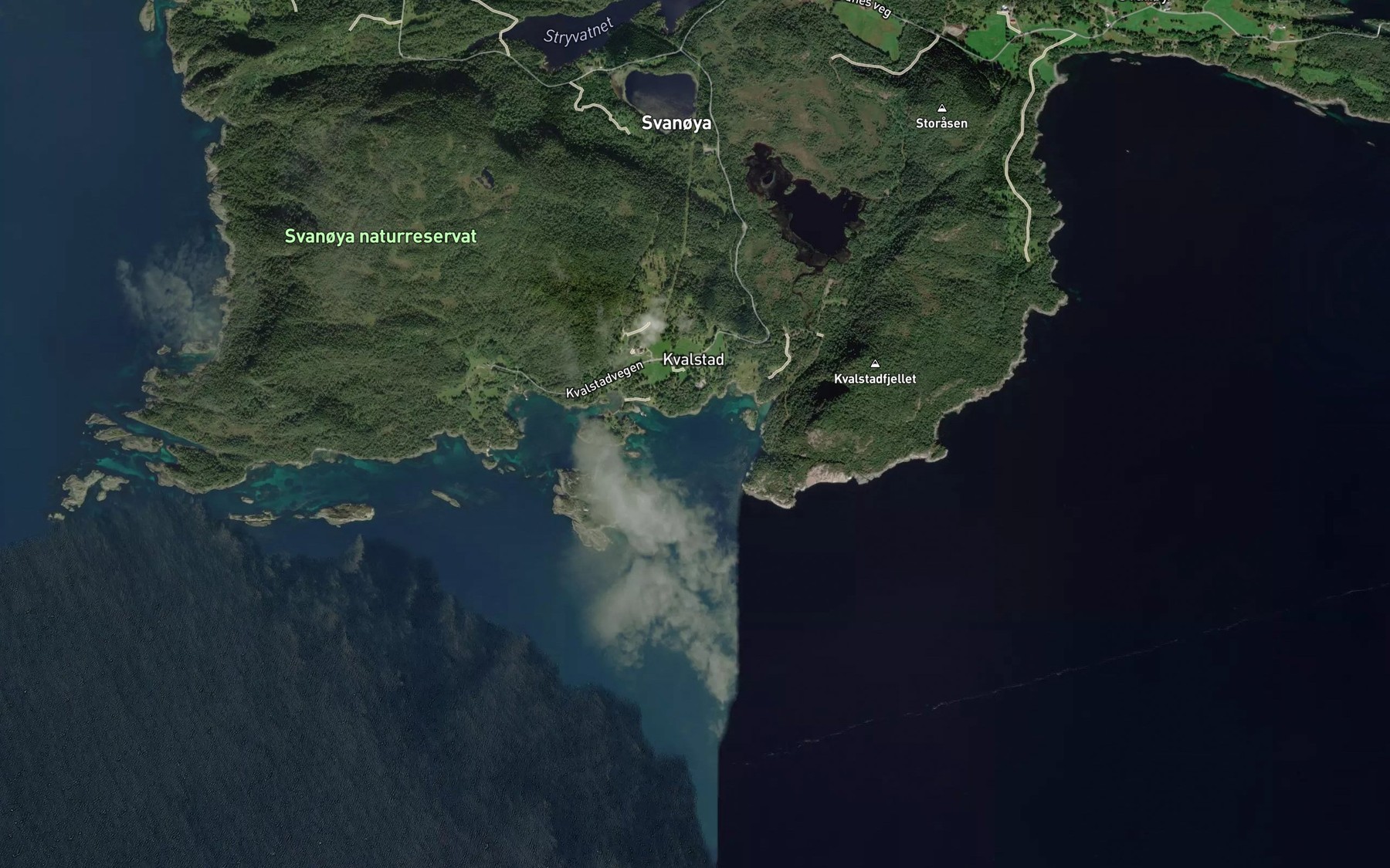 Satellite map of the Kvalstadvagen