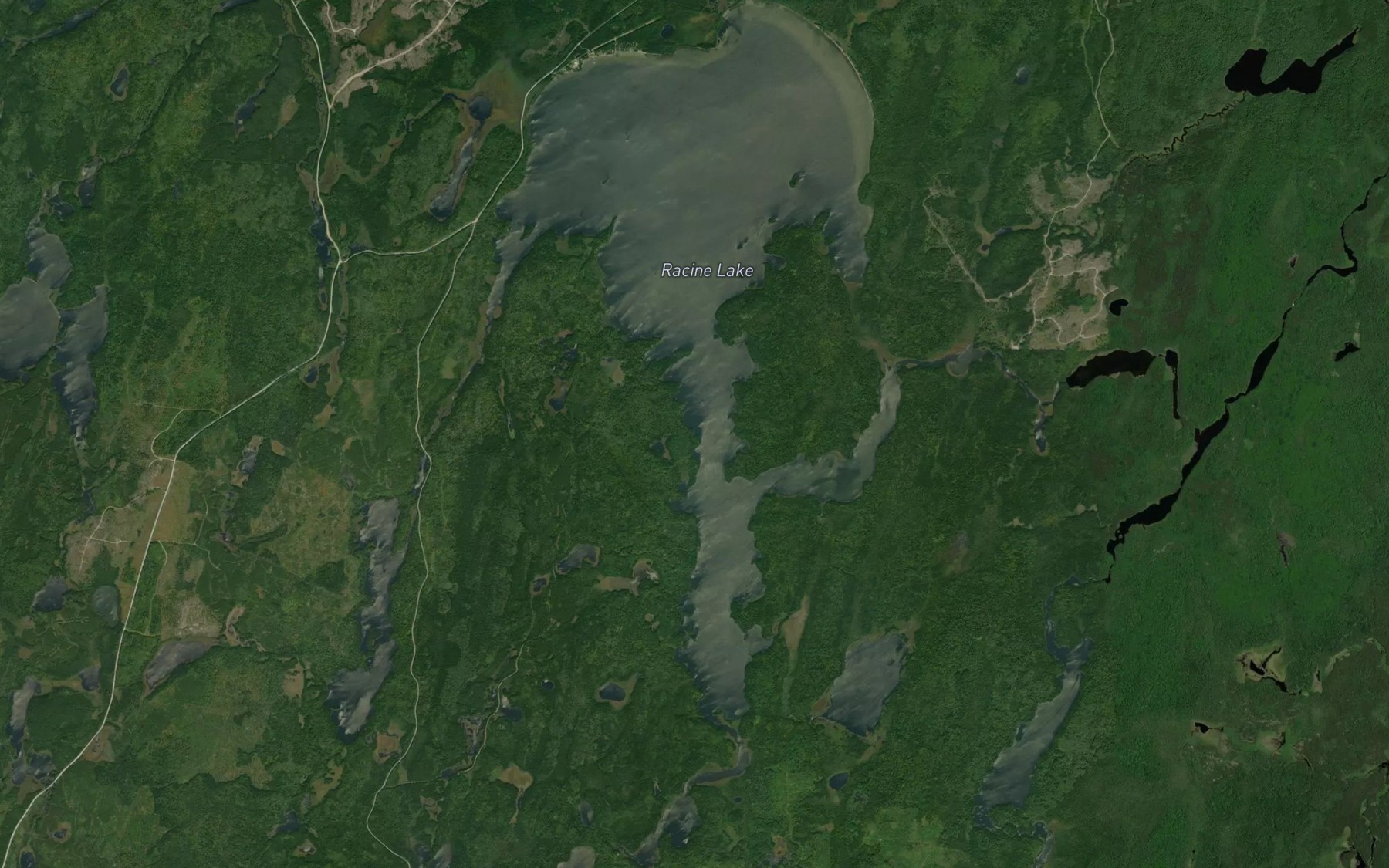 Satellite map of the Racine Lake