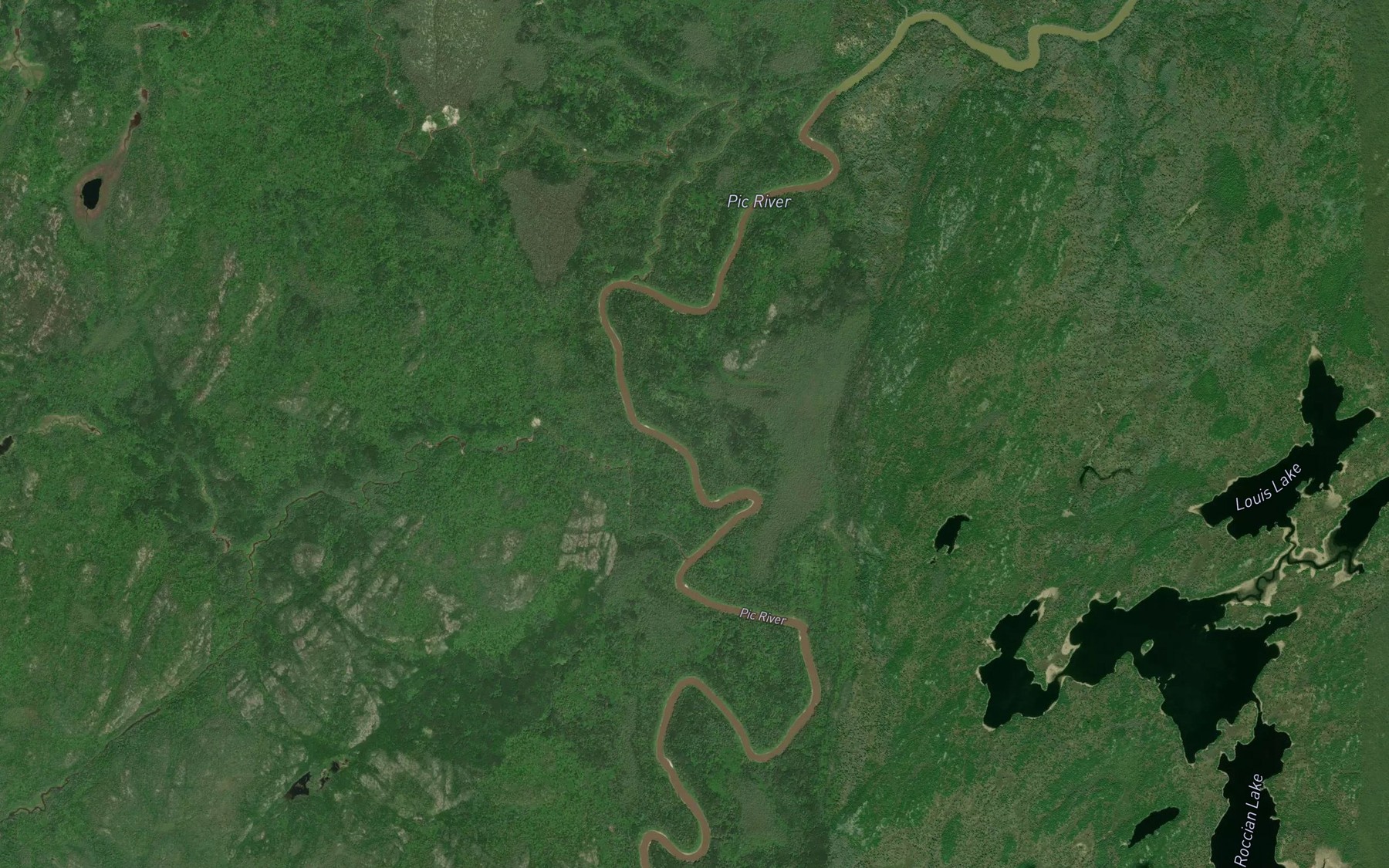 Satellite map of the Joe Creek