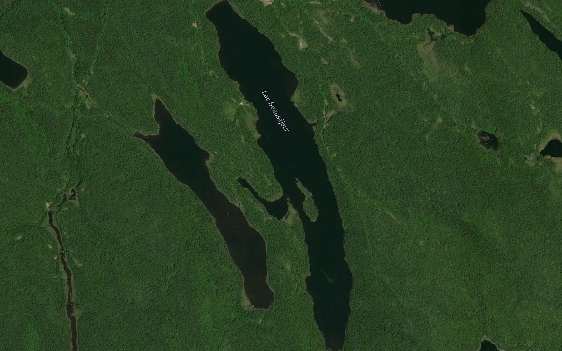 Satellite map of the Lac Beausejour