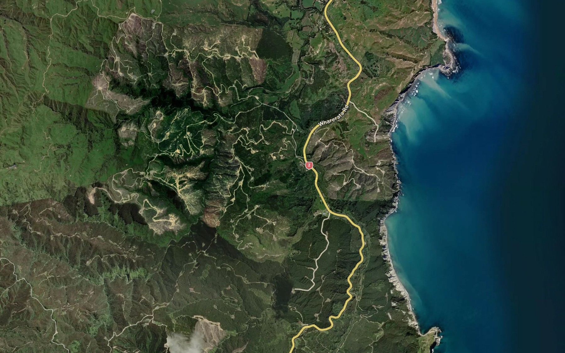 Satellite map of the Tarakihinui Stream