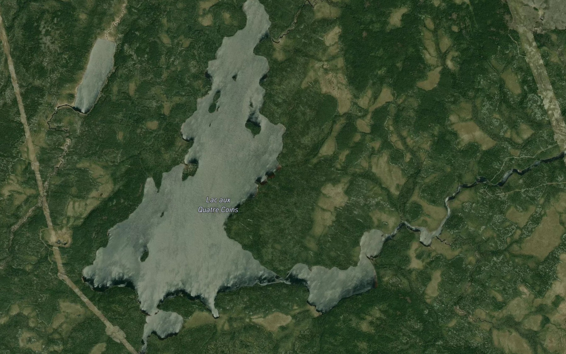 Satellite map of the Lac aux Quatre Coins