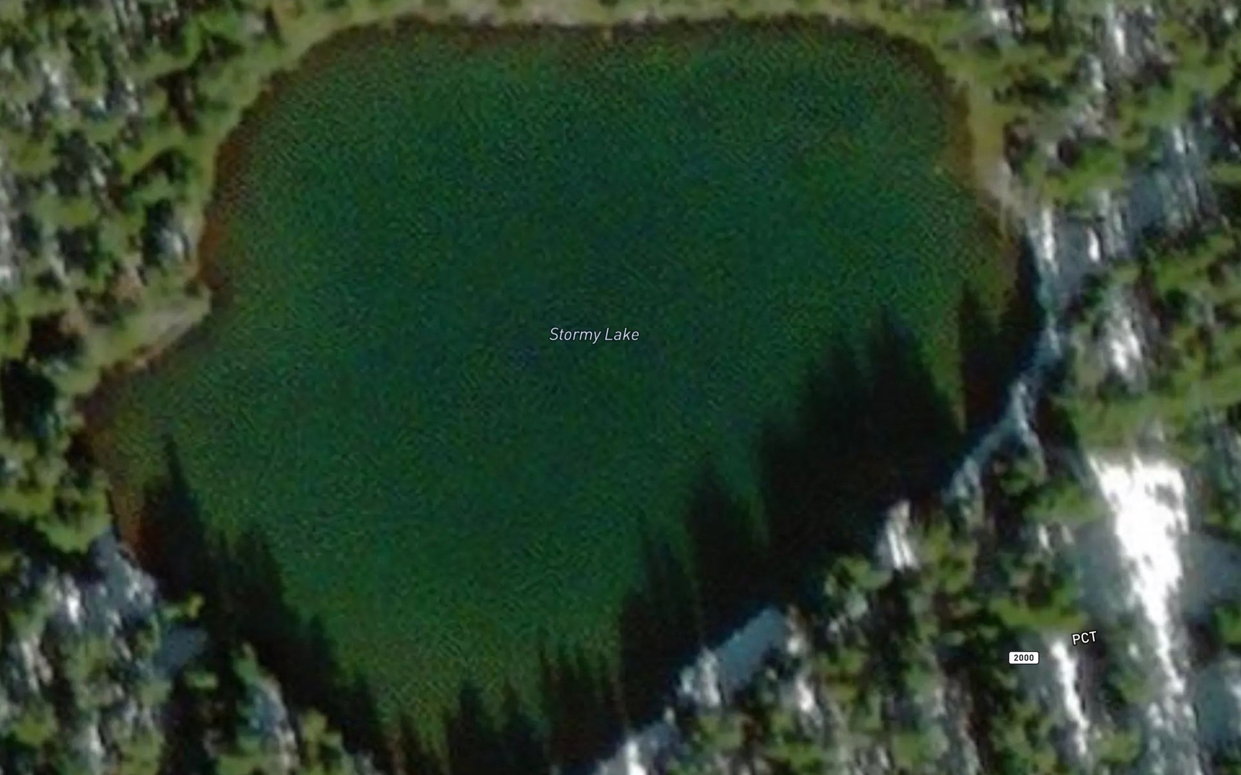 Satellite map of the Stormy Lake