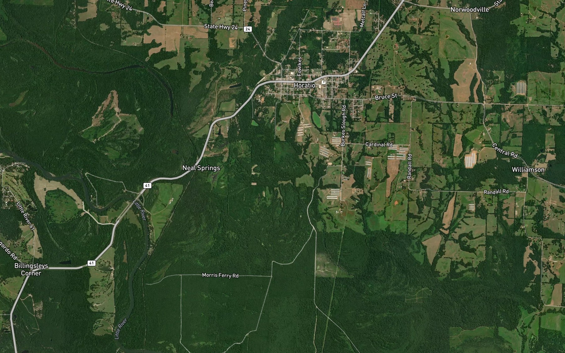 Satellite map of the Mill Creek