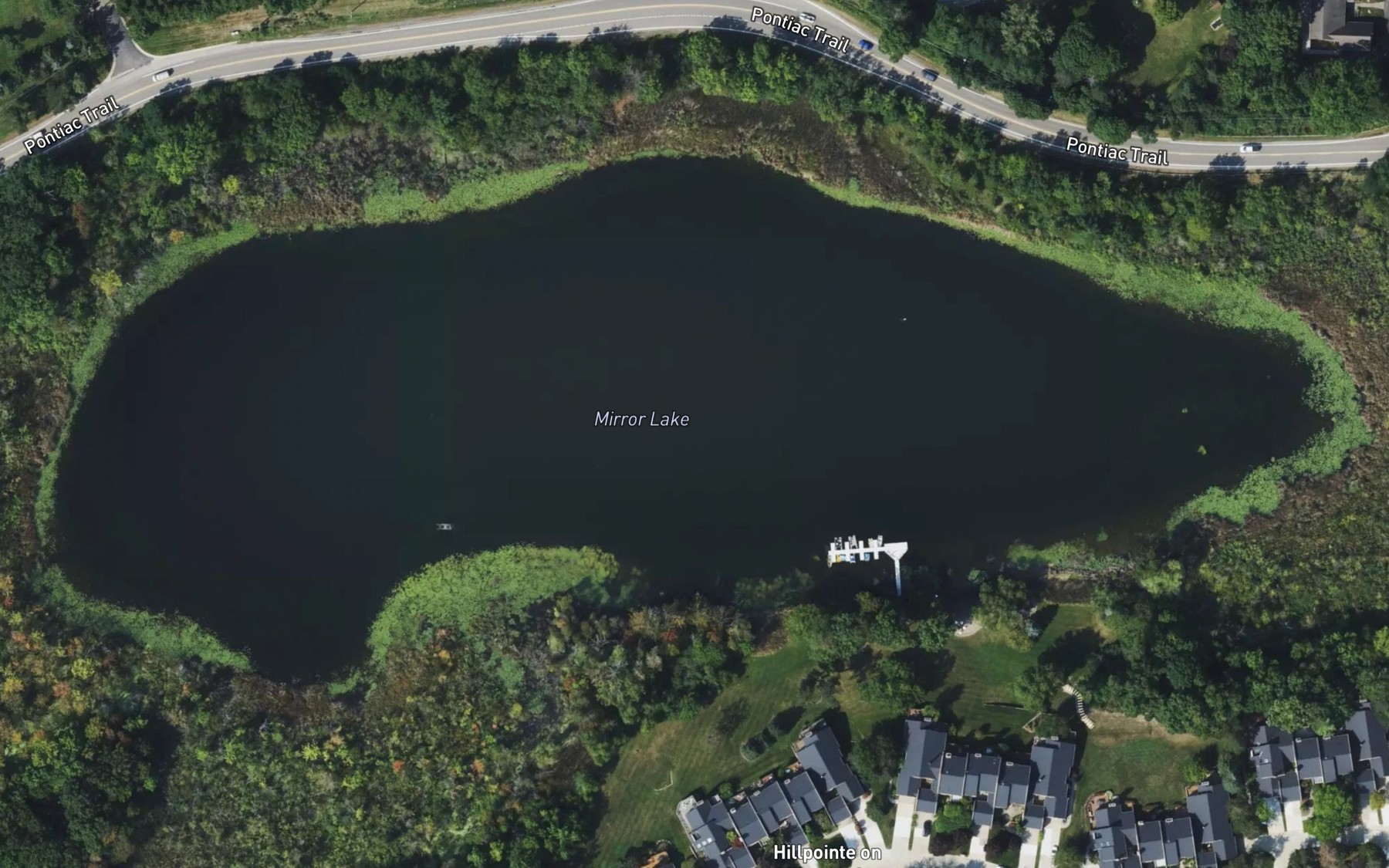 Satellite map of the Mirror Lake