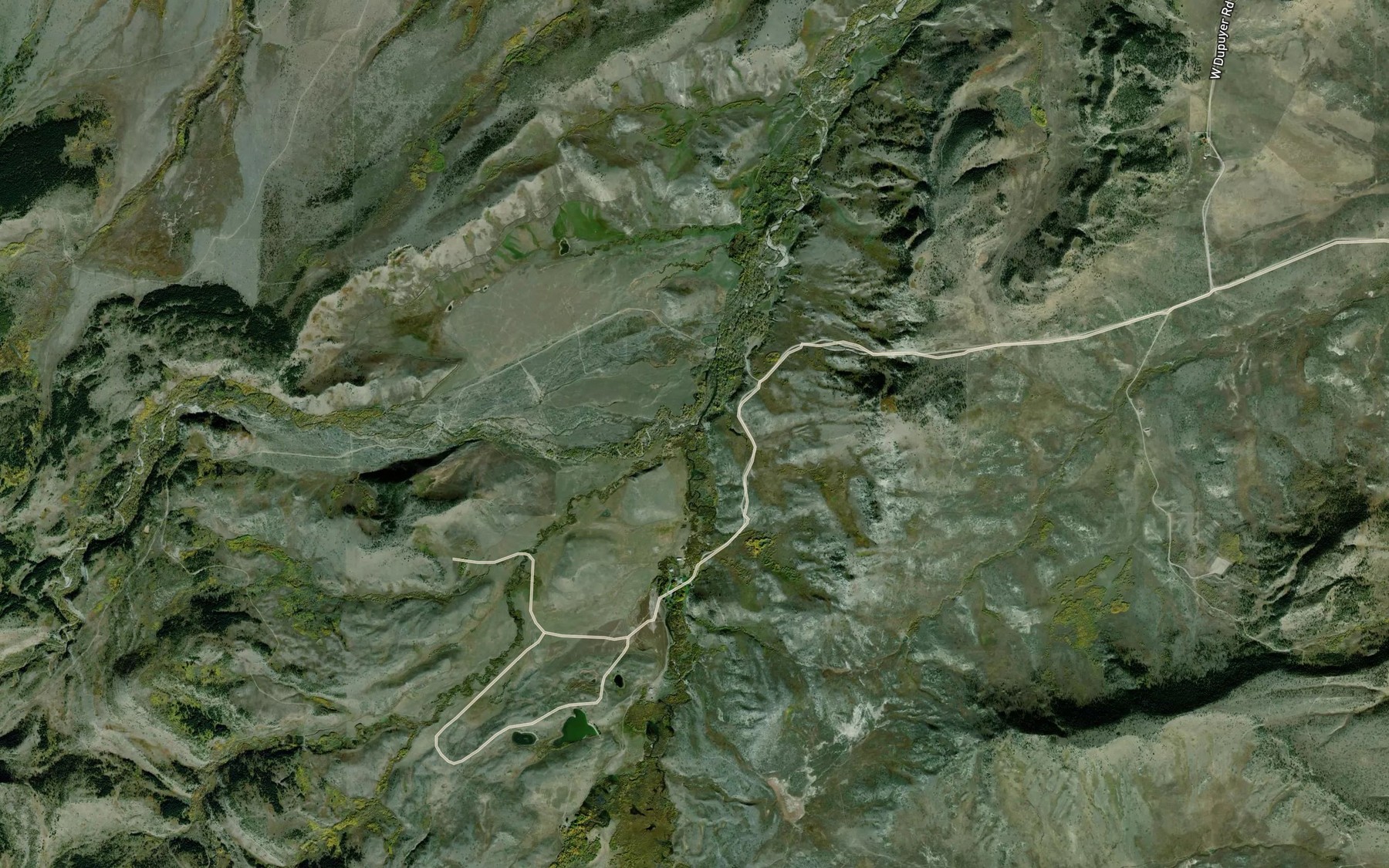 Satellite map of the Middle Fork Dupuyer Creek