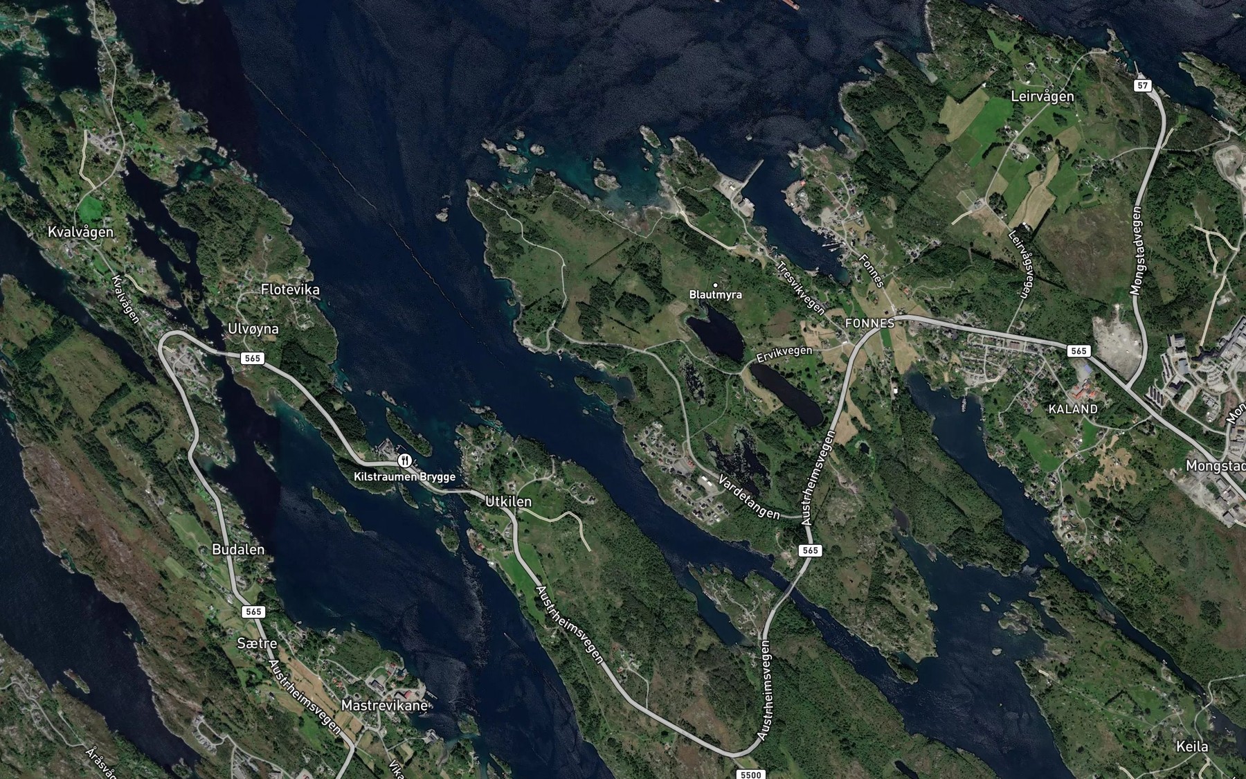 Satellite map of the Erviki