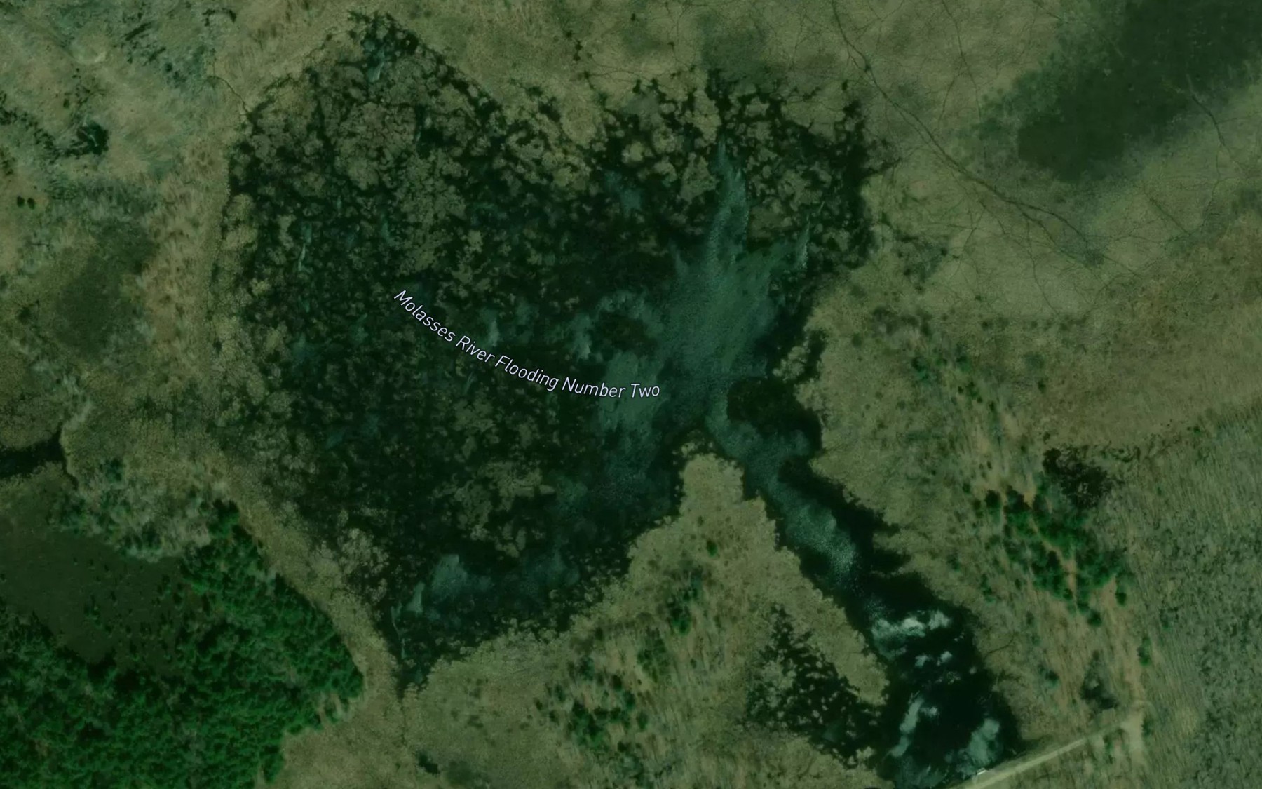 Satellite map of the Molasses River Flooding Number Two